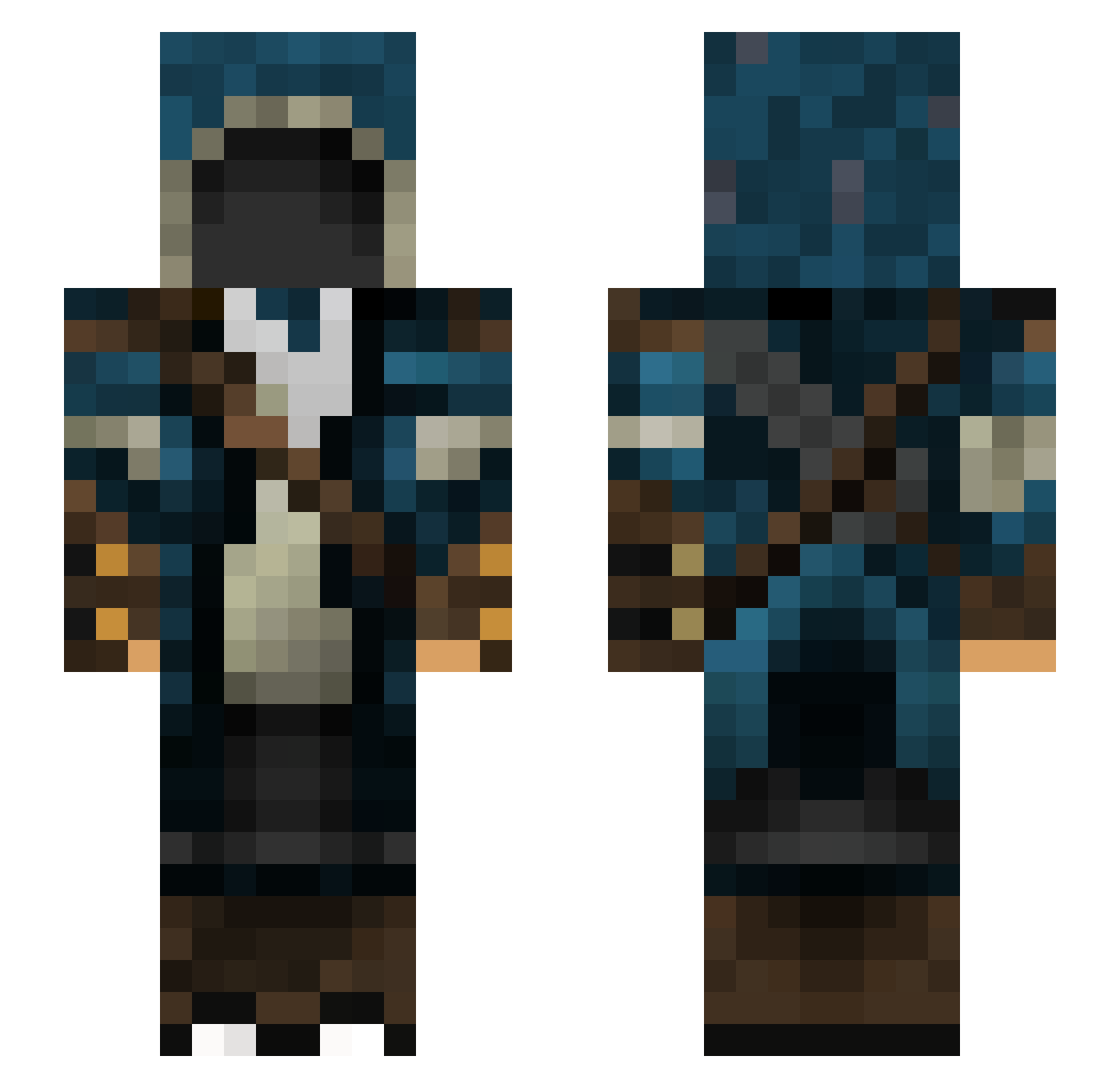 Shenmachi Minecraft skin, front and back view