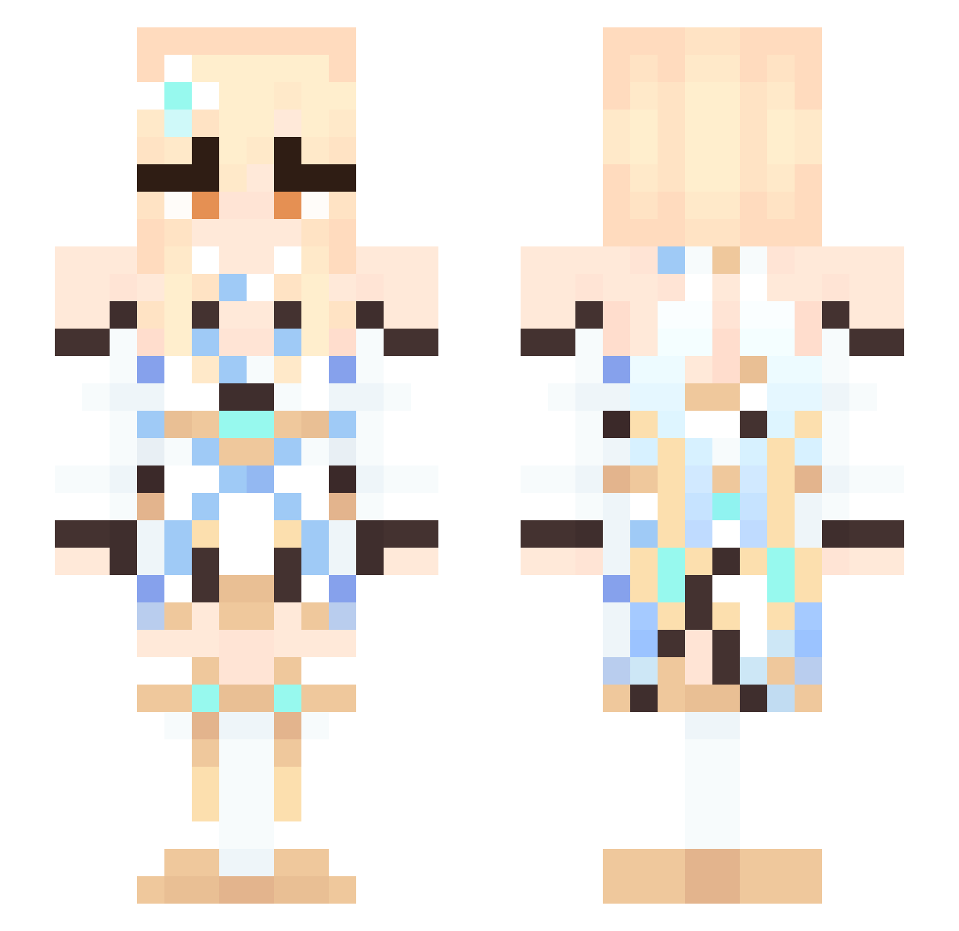 Rukuririn Minecraft skin, front and back view