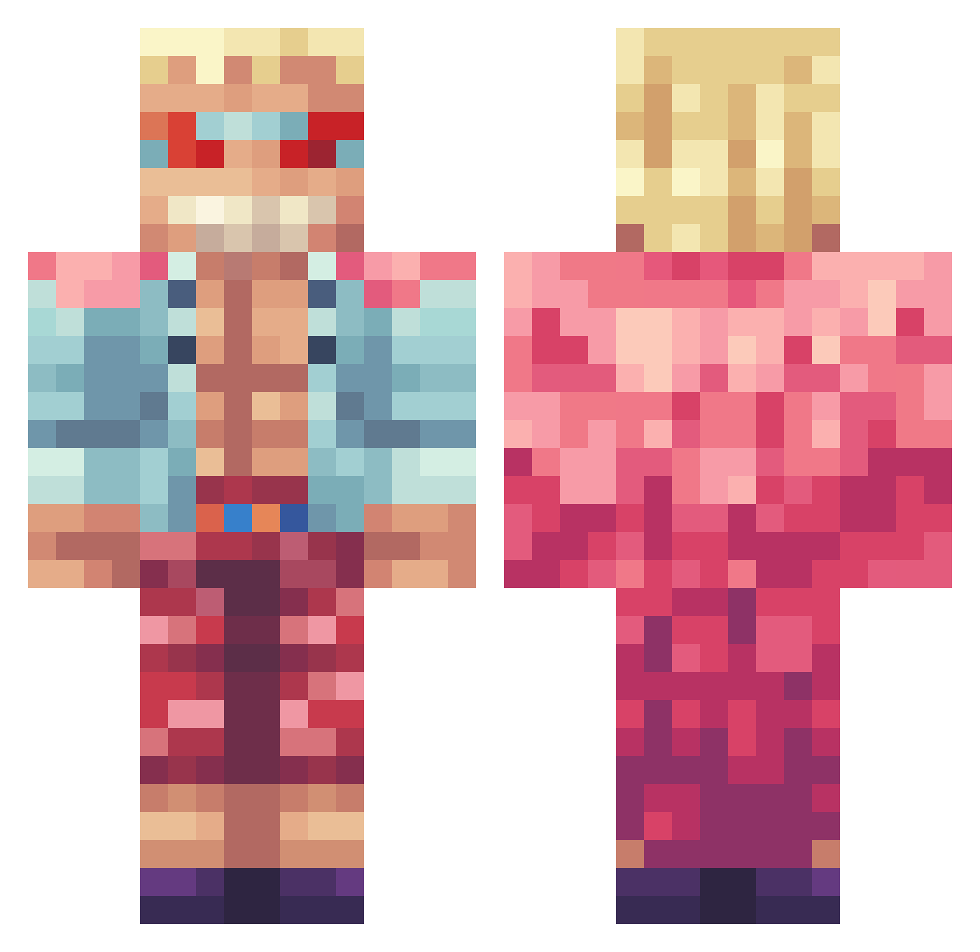 Easytags Minecraft skin, front and back view