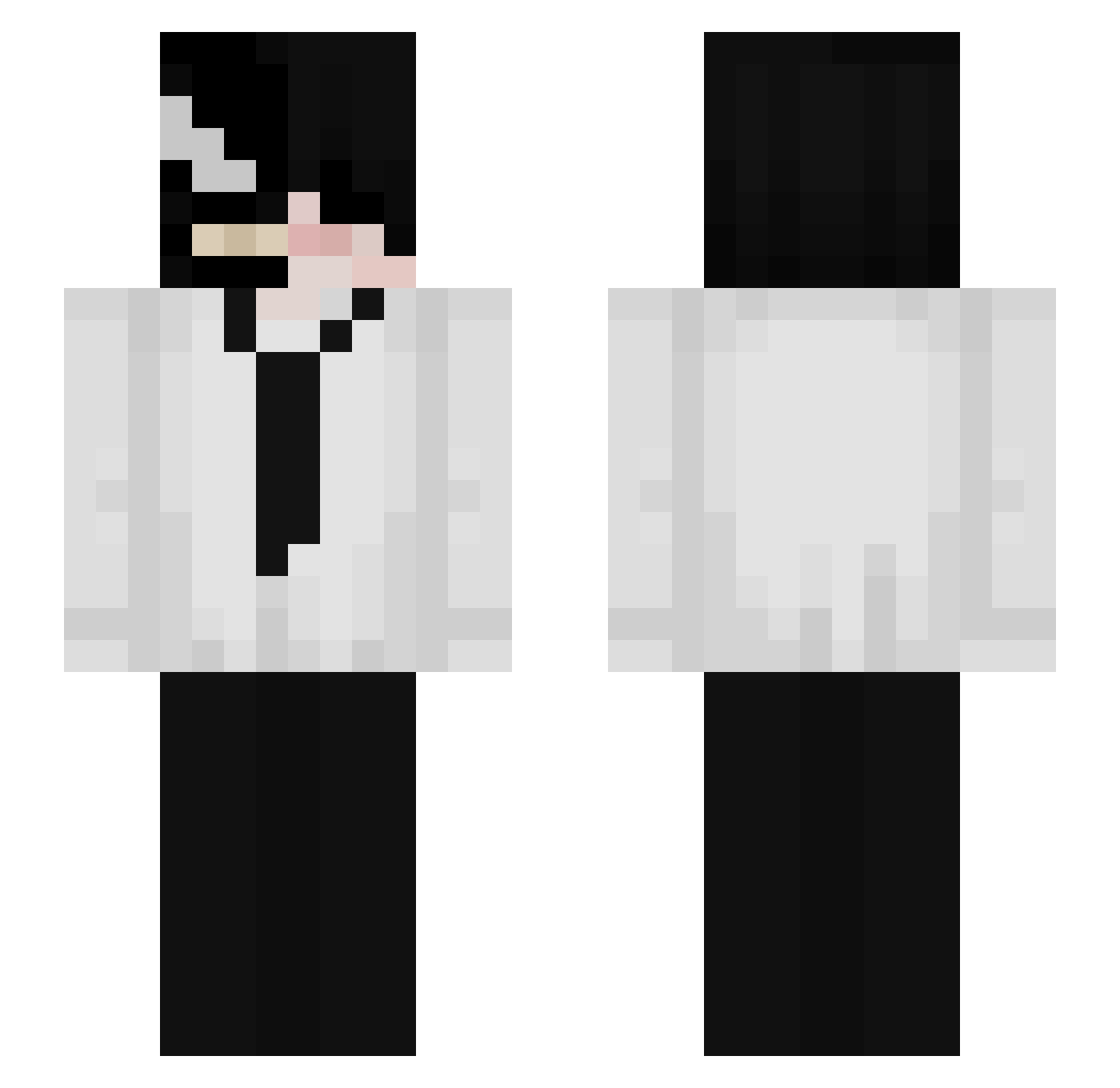 Venomeh Minecraft skin, front and back view
