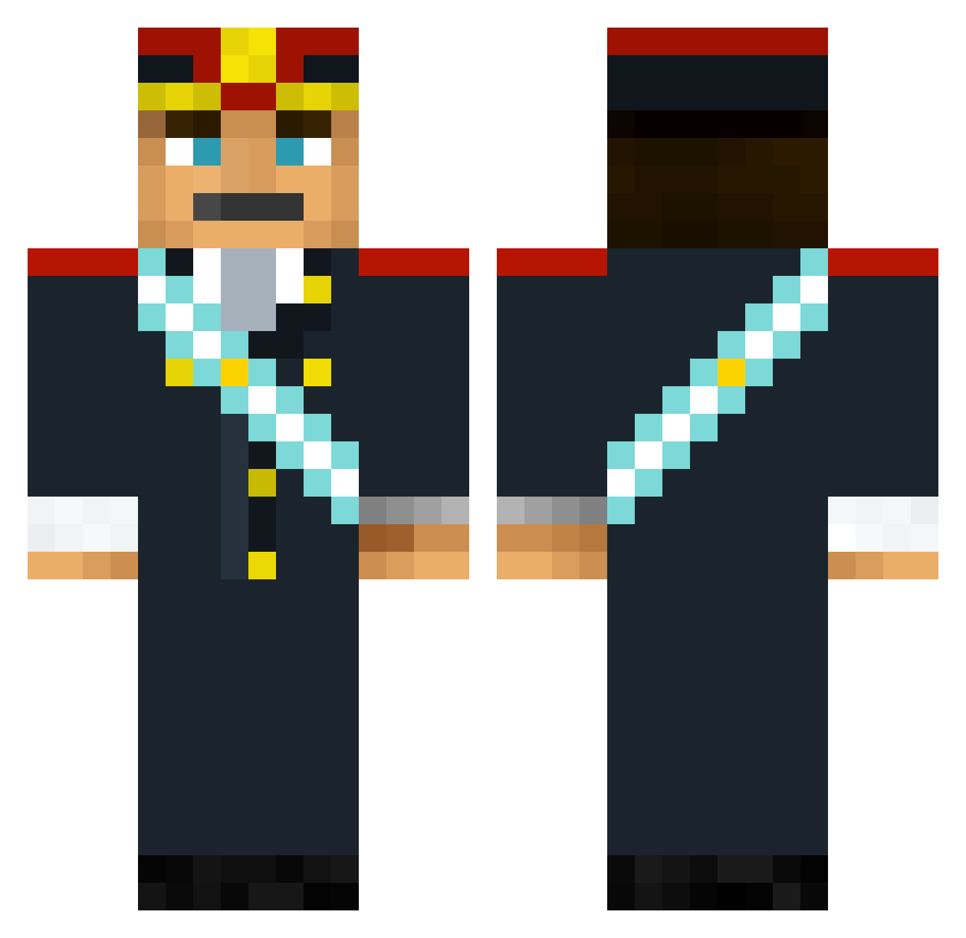 Mudkip150 Minecraft skin, front and back view