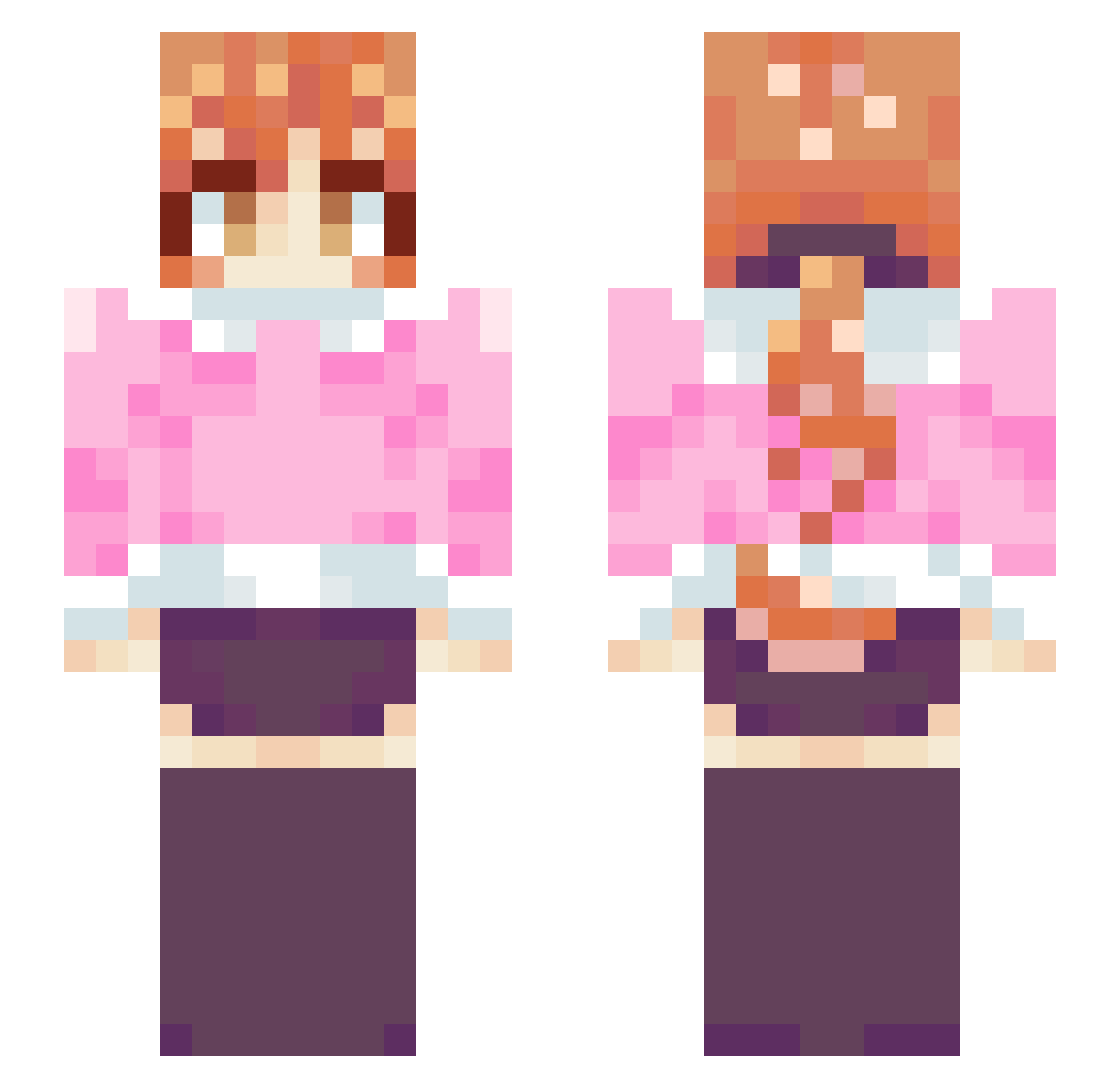 Farewellxy Minecraft skin, front and back view