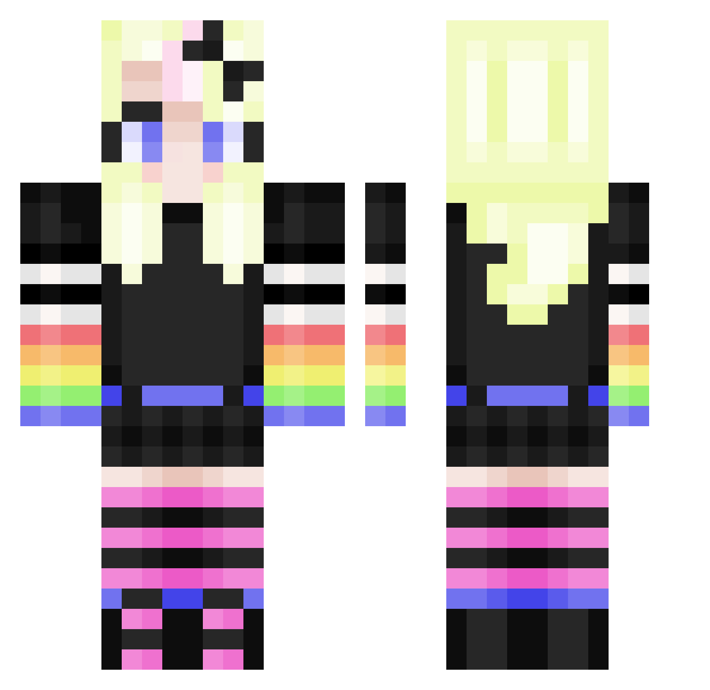 ArchElrath Minecraft skin, front and back view