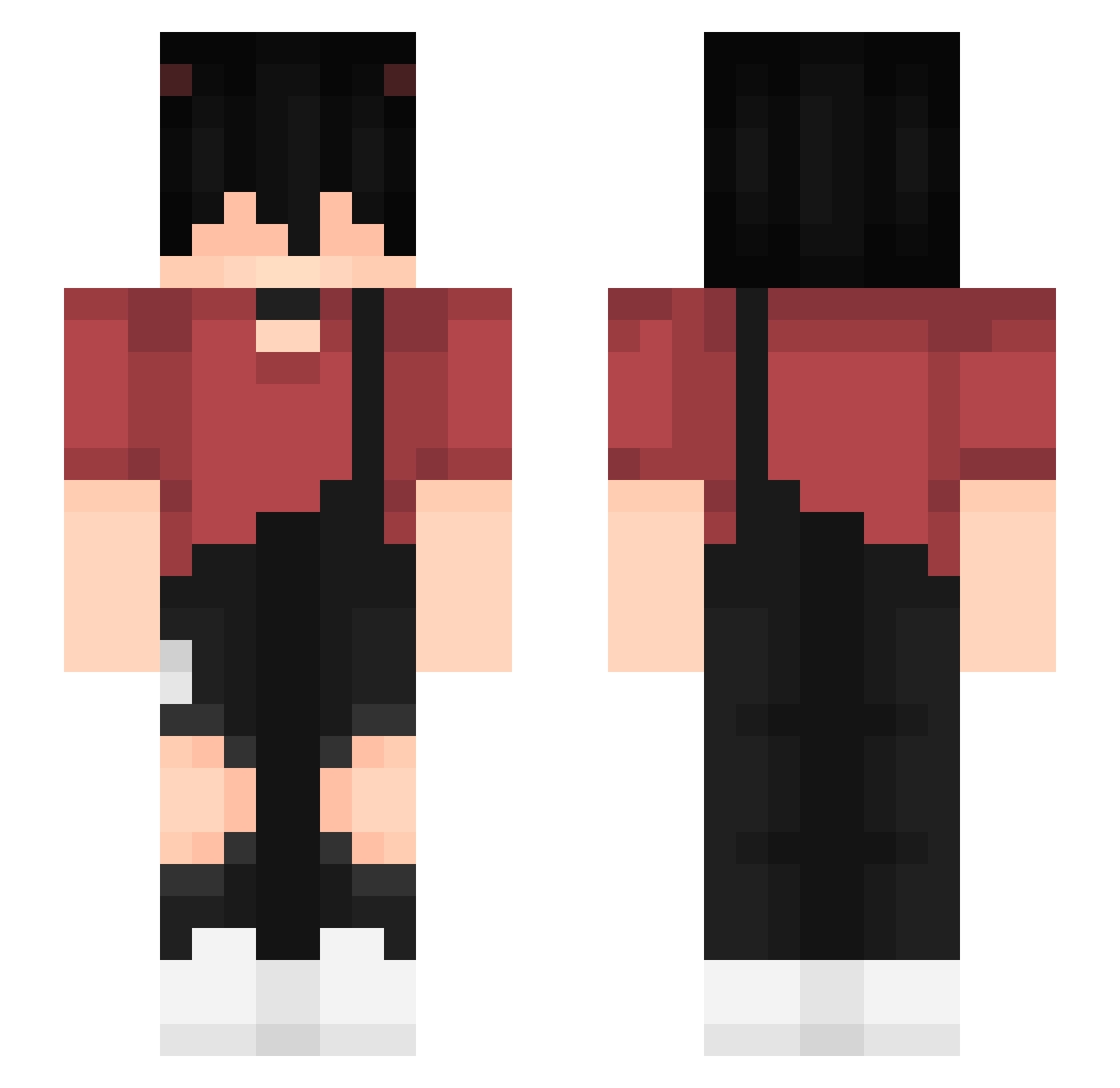 FrankMeow Minecraft skin, front and back view