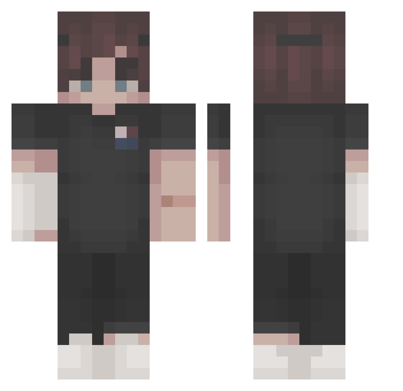 DygSutterPik Minecraft skin, front and back view