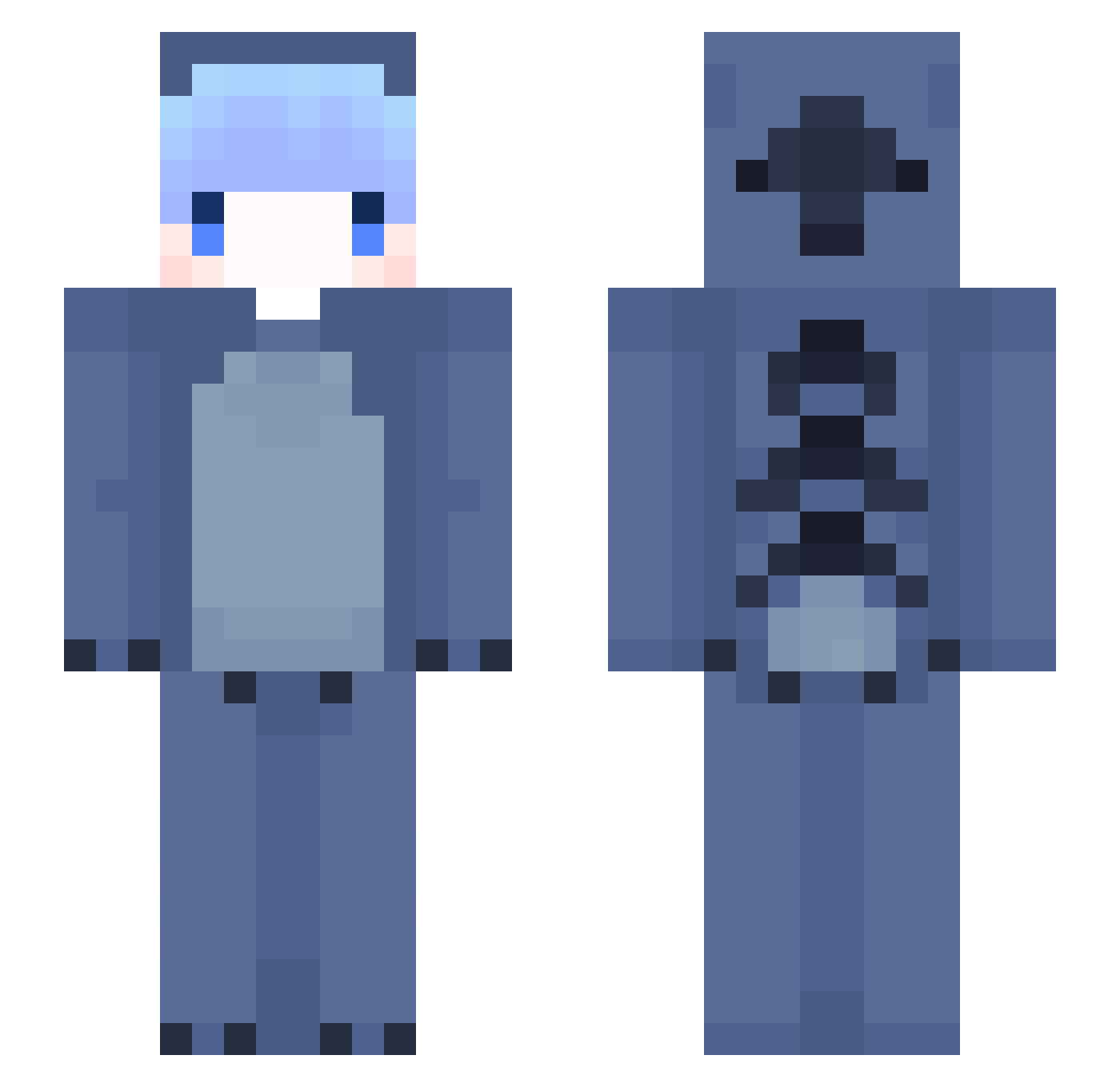 ANDYMELOOE Minecraft skin, front and back view