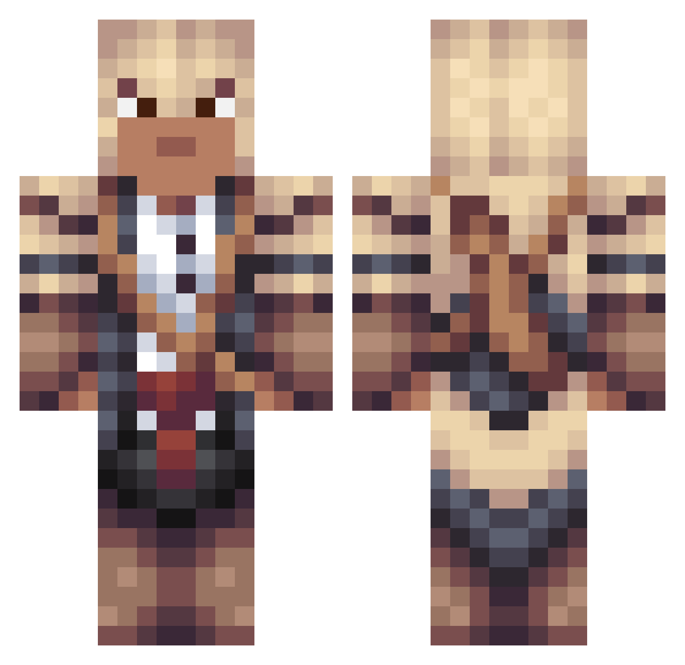 Sirocco Minecraft skin, front and back view