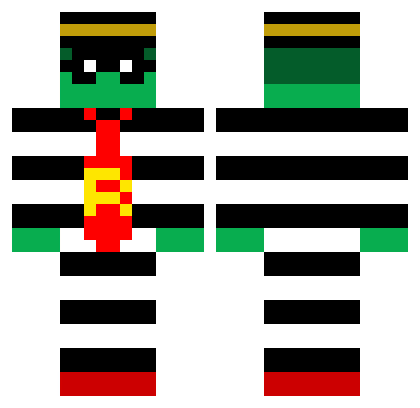 Ross_Dev Minecraft skin, front and back view