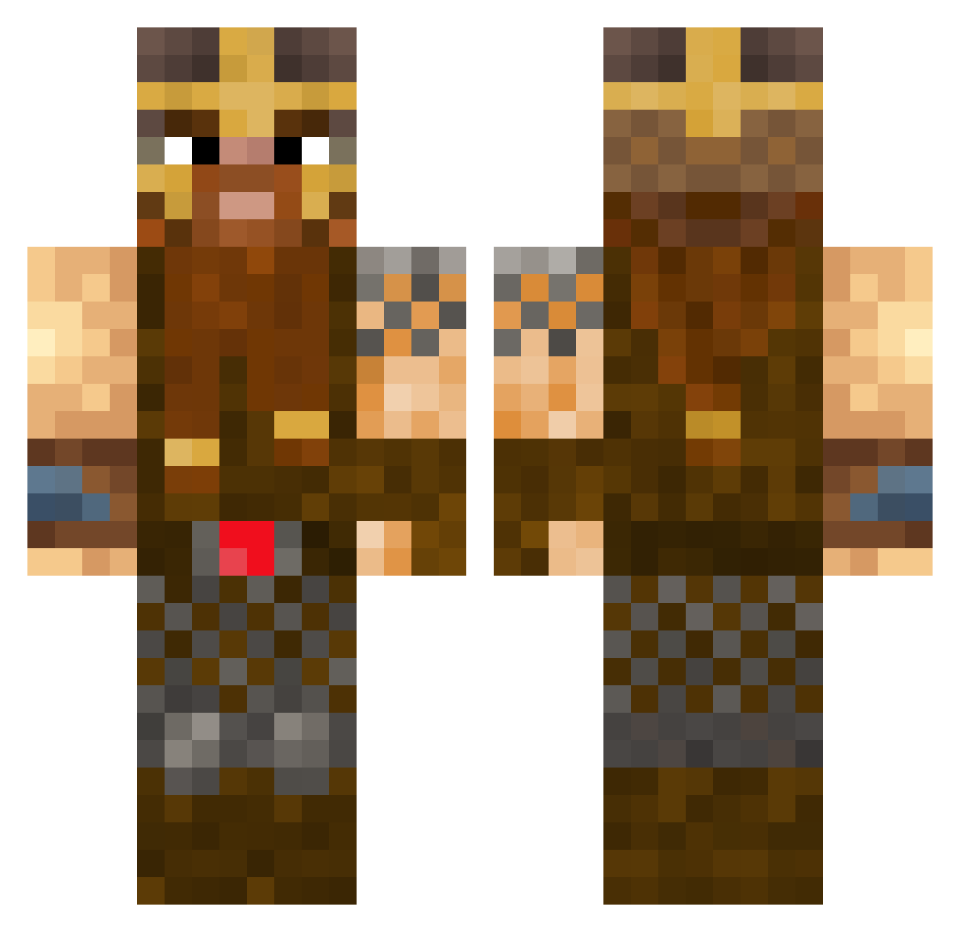 nomisp Minecraft skin, front and back view