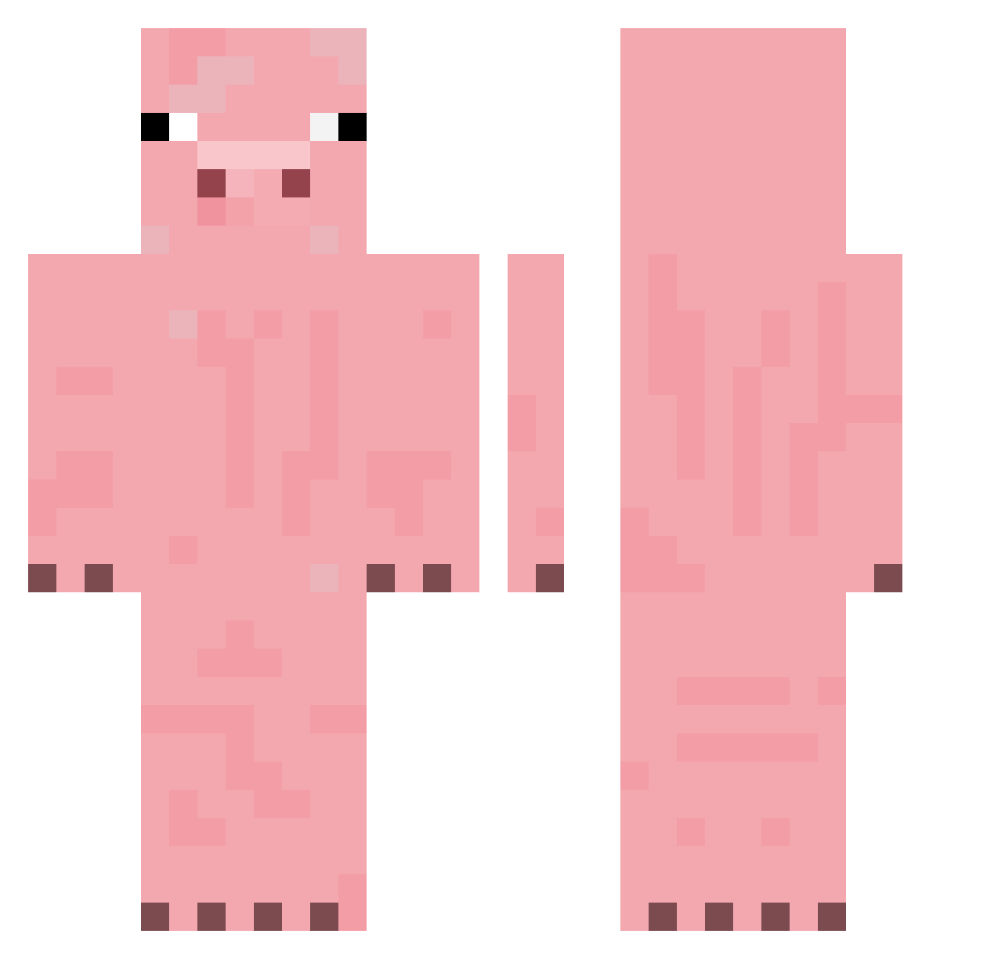Deekeeke Minecraft skin, front and back view