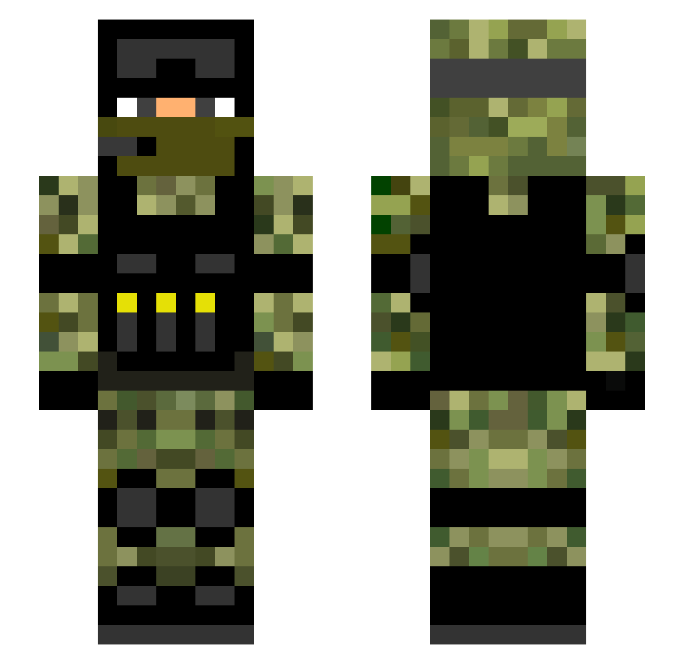 FFerb Minecraft skin, front and back view