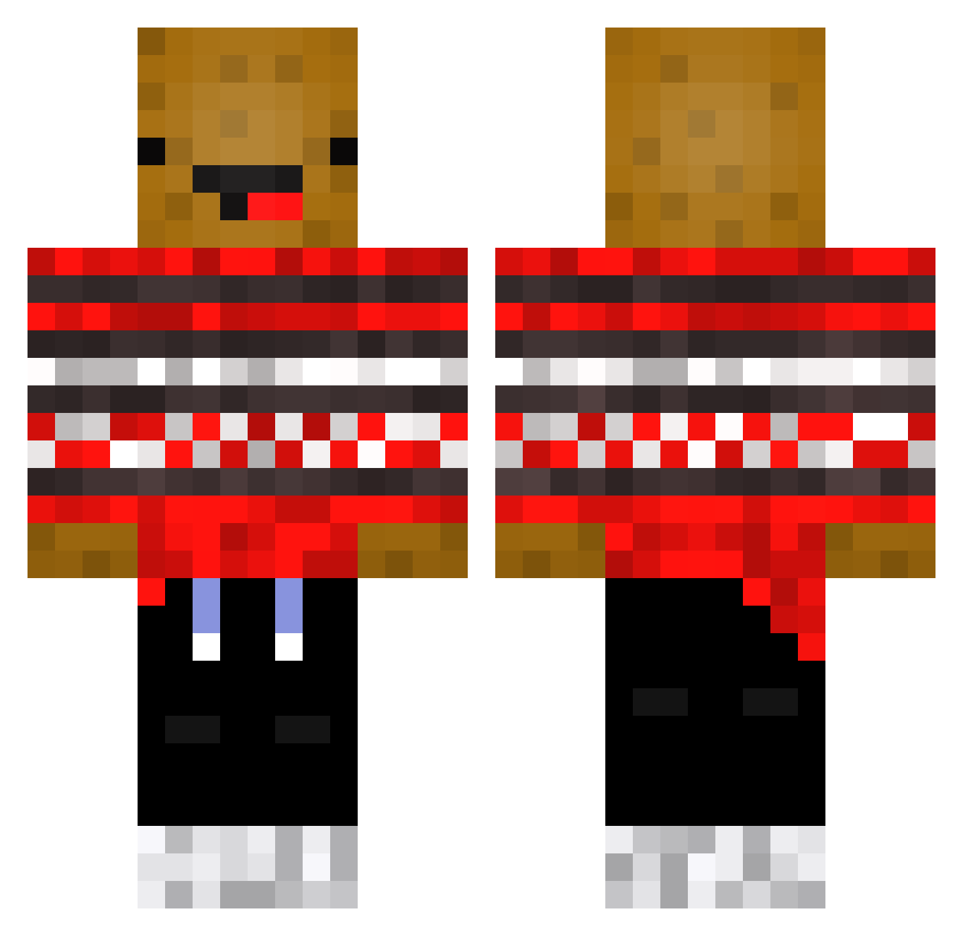 Starchy Minecraft skin, front and back view