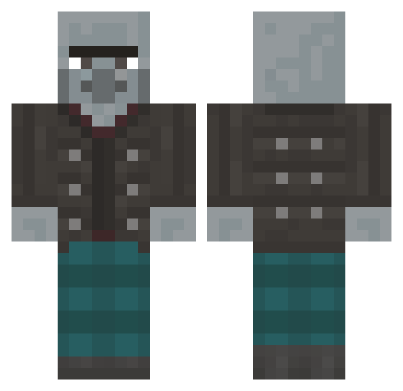 Philipa Minecraft skin, front and back view
