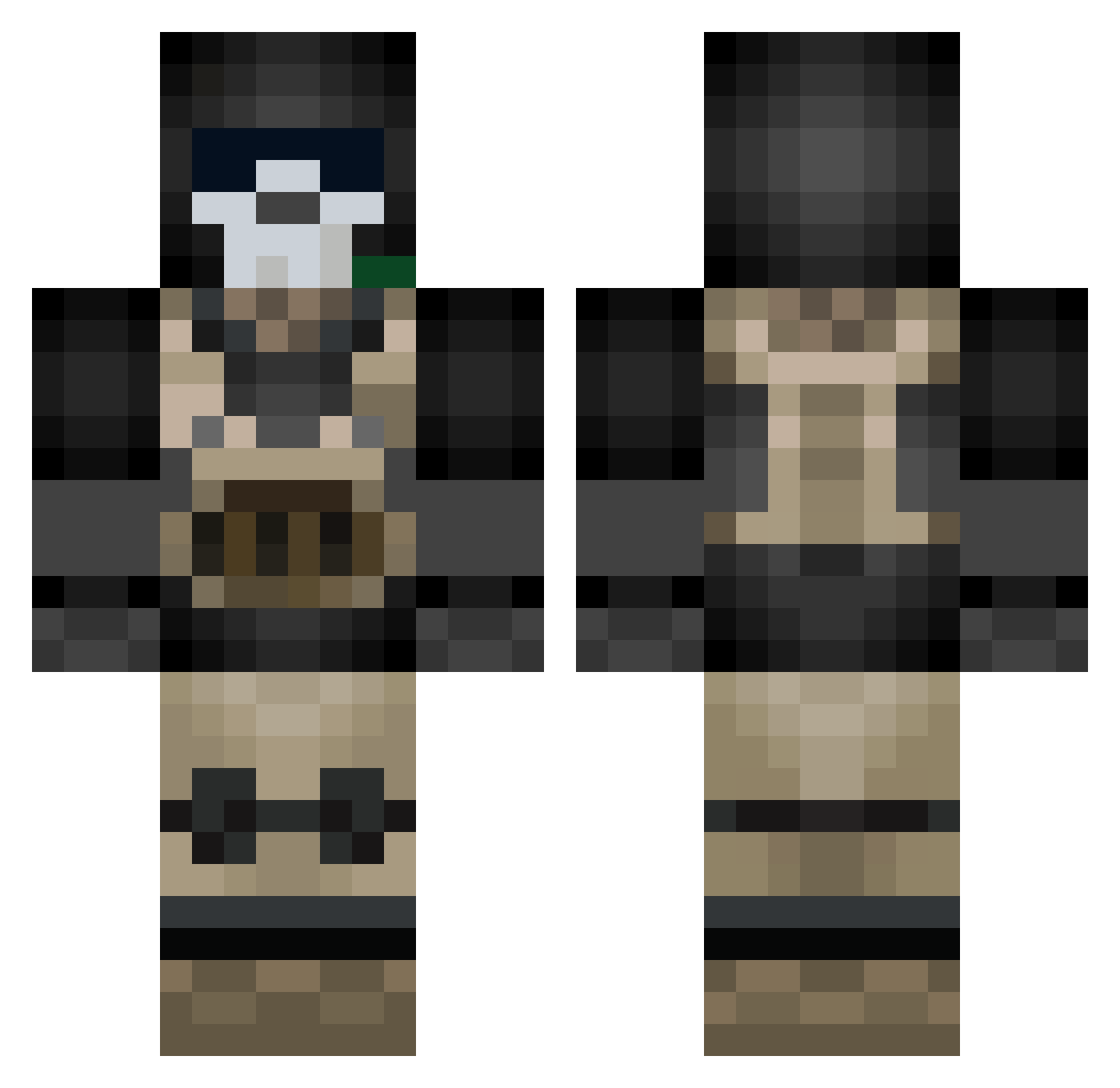 TheNyx13 Minecraft skin, front and back view