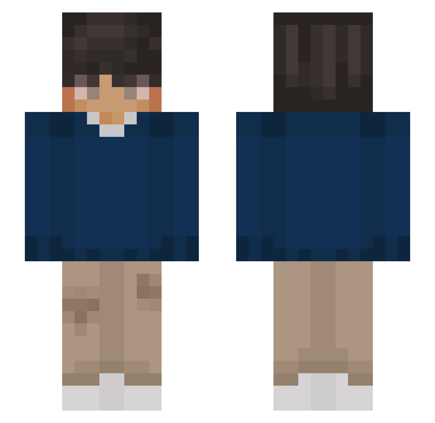 xPaul16 Minecraft skin, front and back view