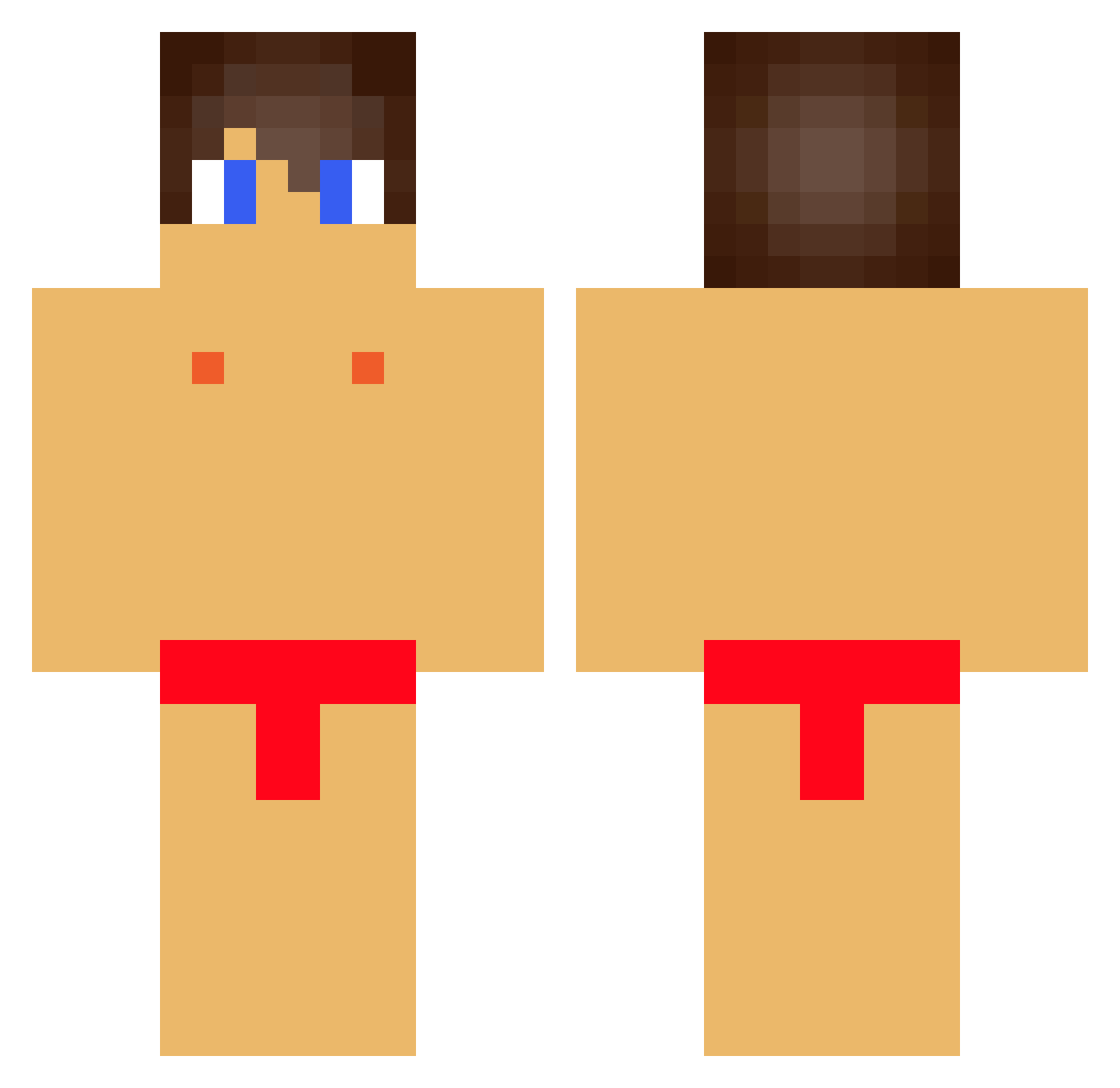 Fames Minecraft skin, front and back view