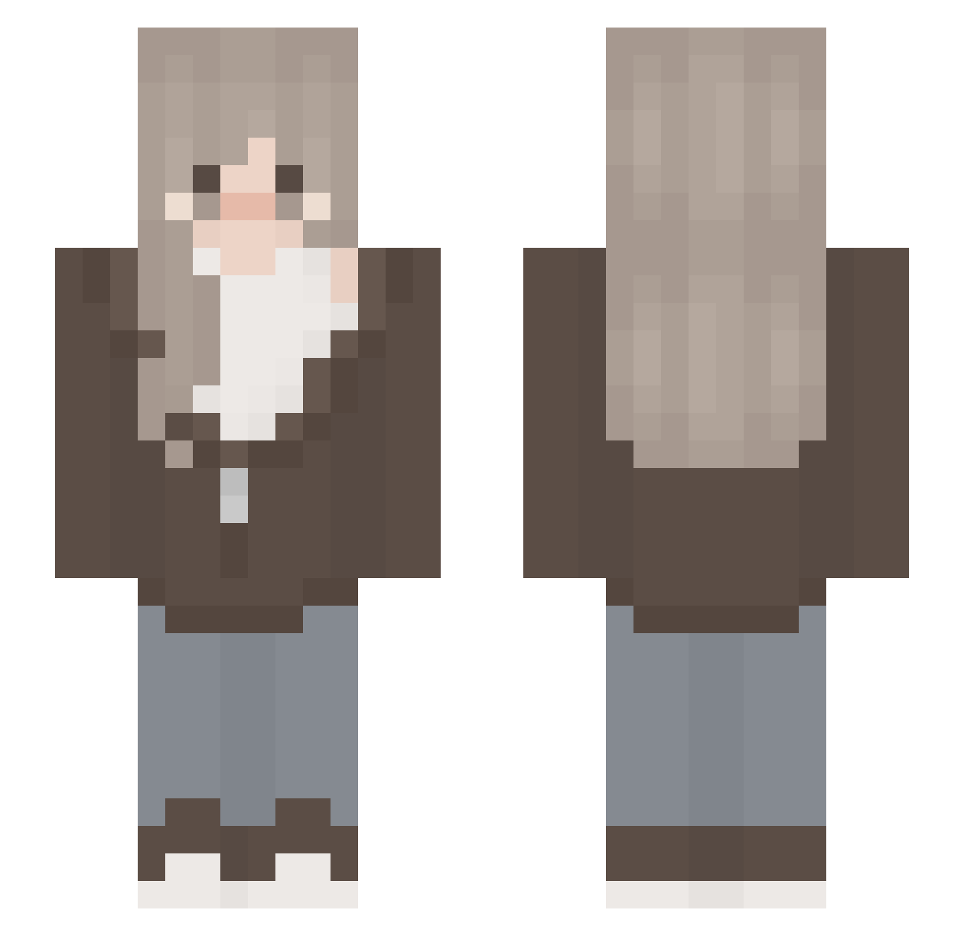 anestassia Minecraft skin, front and back view