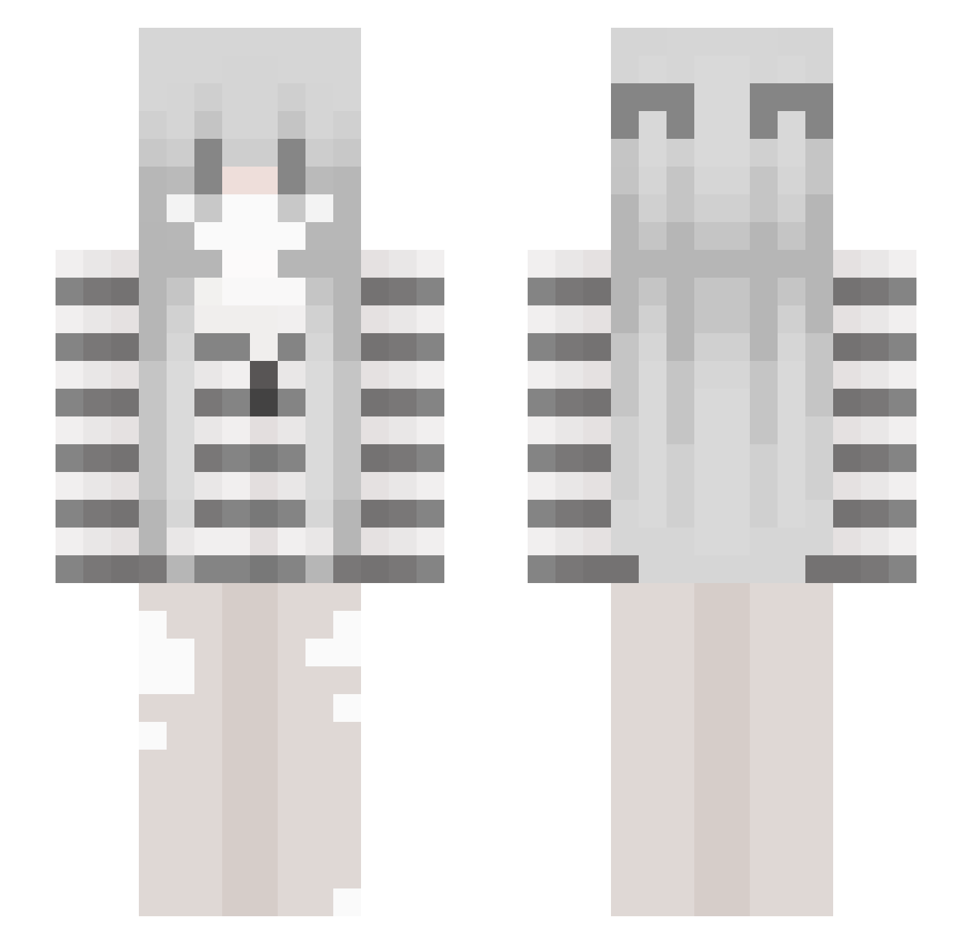 DeathIsSalvation Minecraft skin, front and back view