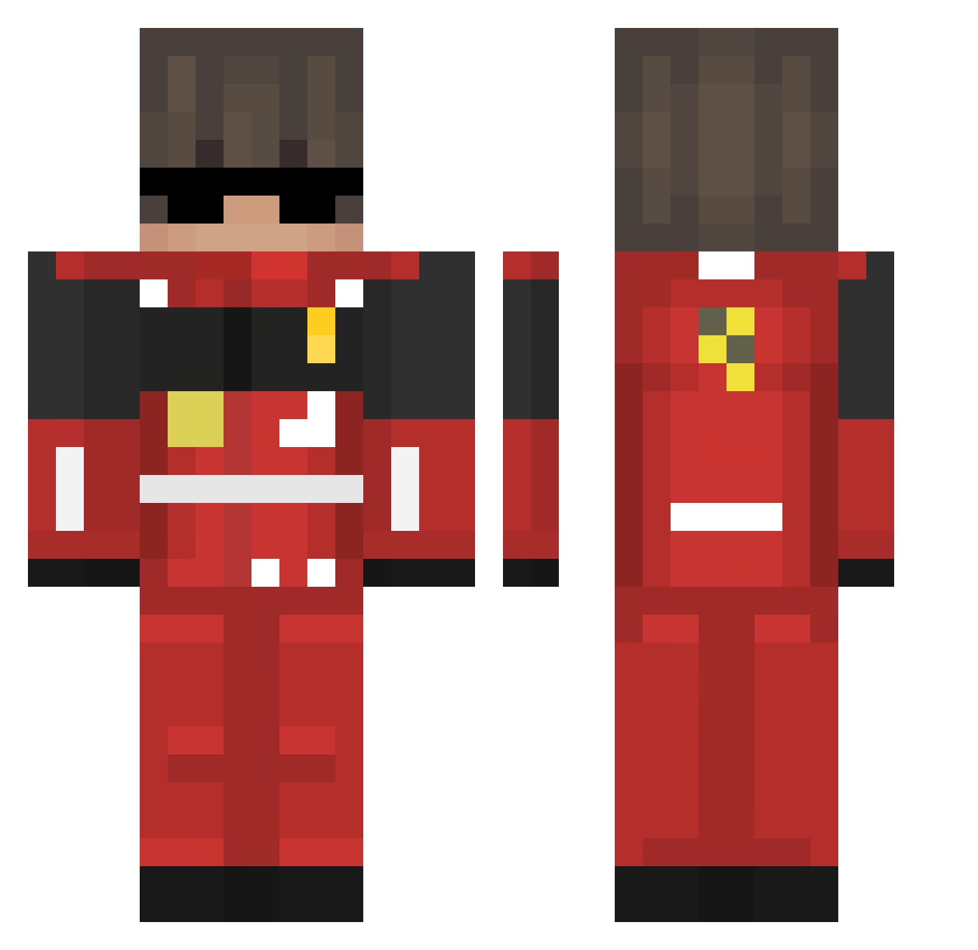 HardCORElife Minecraft skin, front and back view