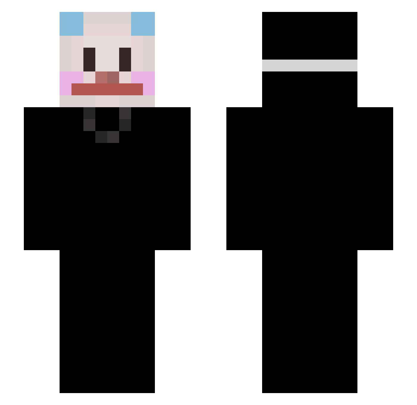 reborm Minecraft skin, front and back view