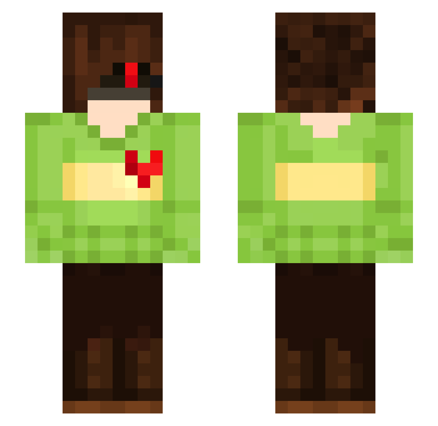 echecer19 Minecraft skin, front and back view