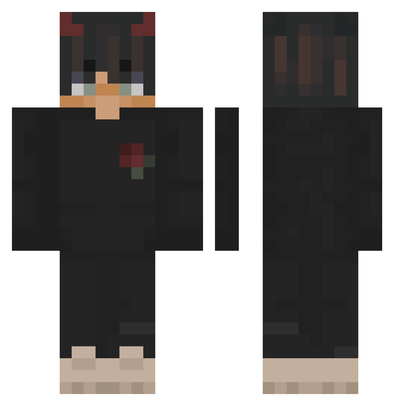 0hIdk Minecraft skin, front and back view