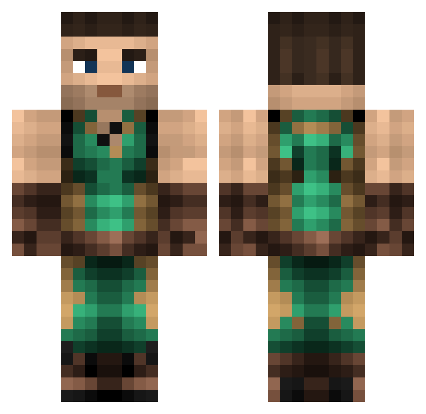 Dutchvinnie Minecraft skin, front and back view