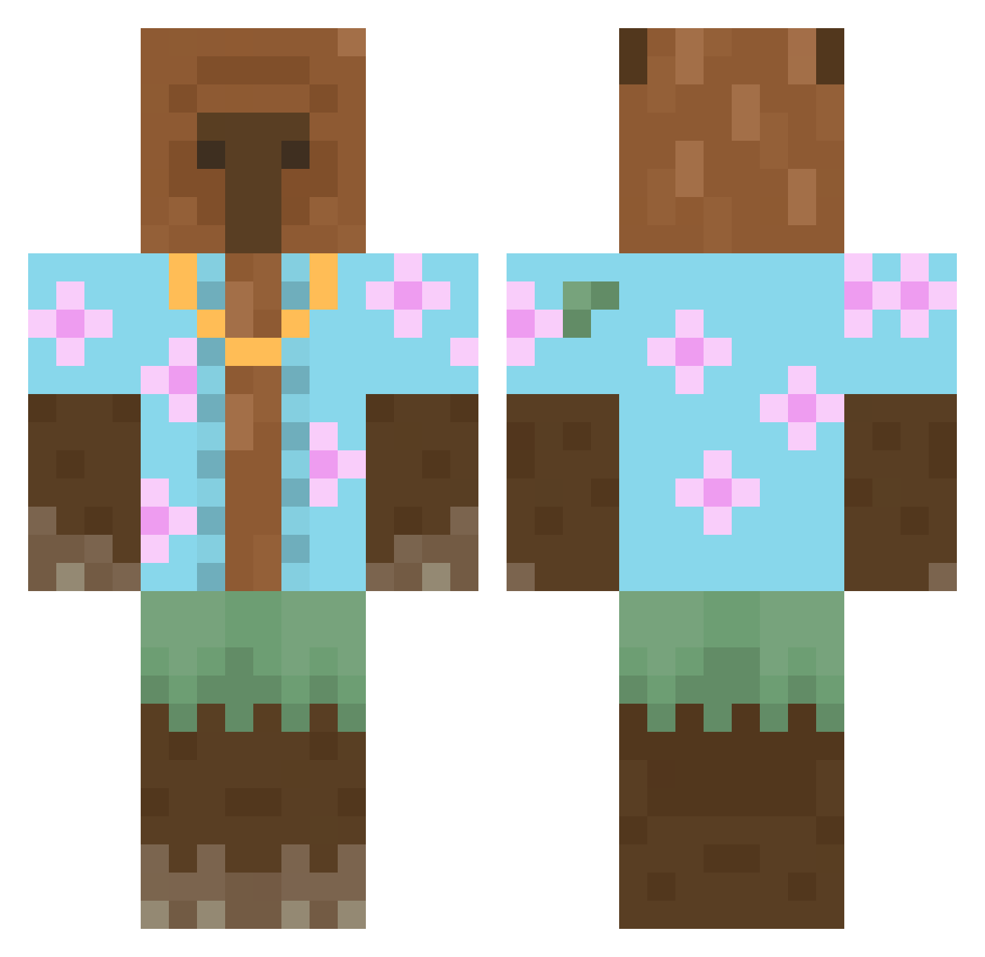 Saagink Minecraft skin, front and back view