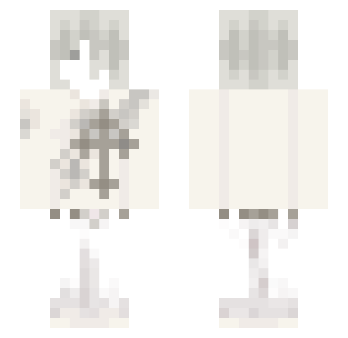 Grinched Minecraft skin, front and back view