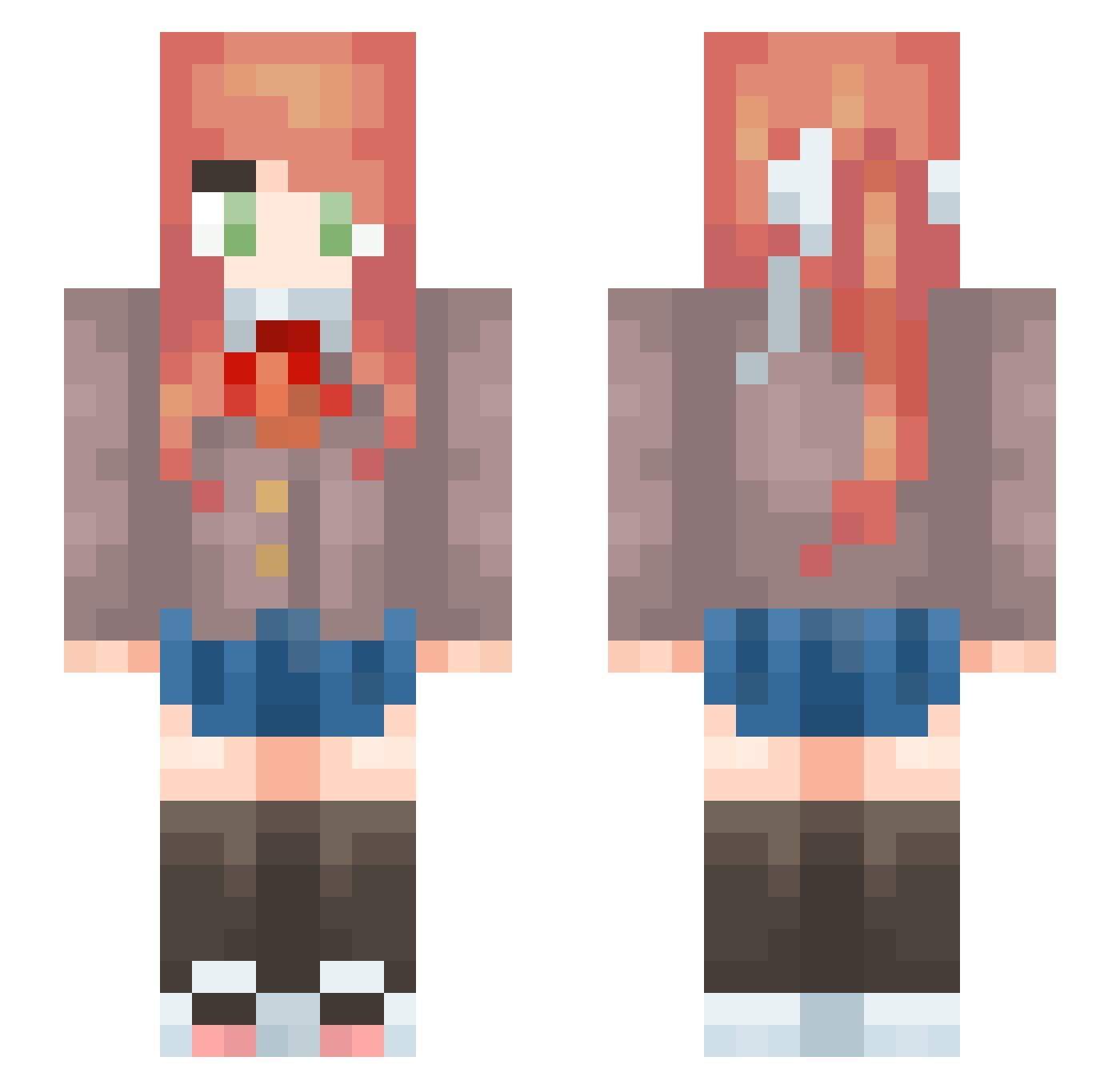 NightFox371 Minecraft skin, front and back view