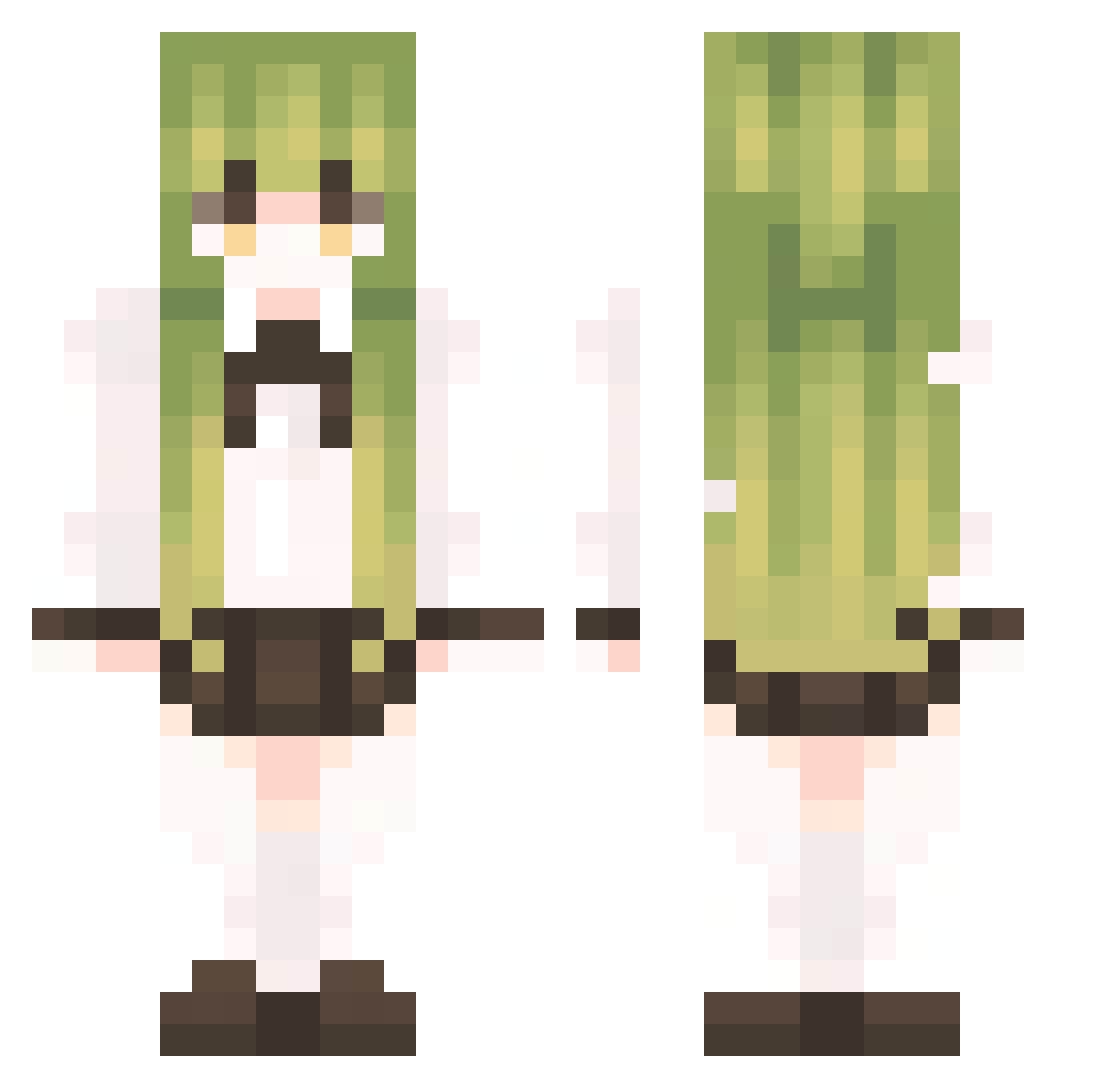 sillygirlfailure Minecraft skin, front and back view