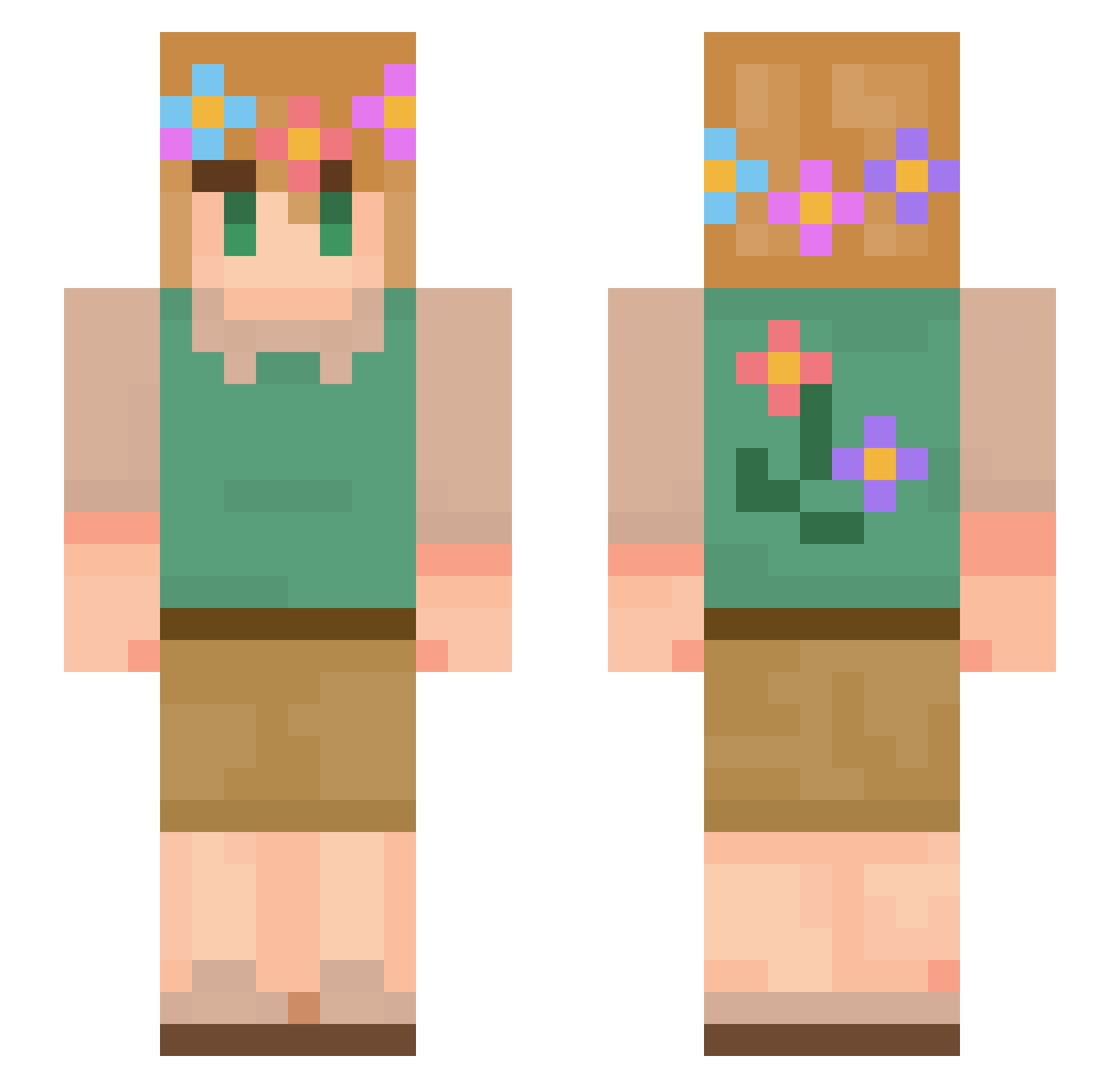 TMaster Minecraft skin, front and back view