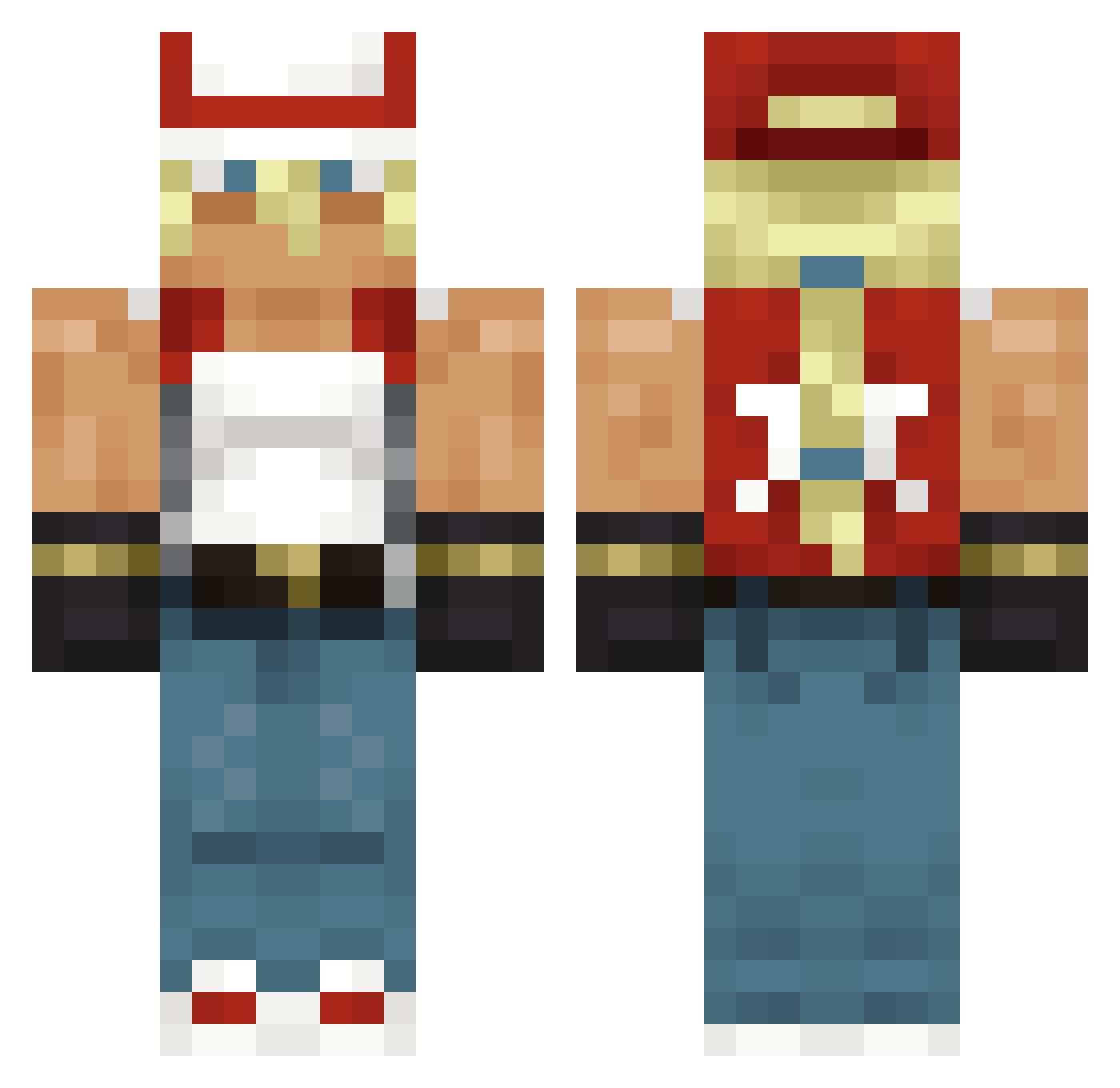 Acecraf Minecraft skin, front and back view