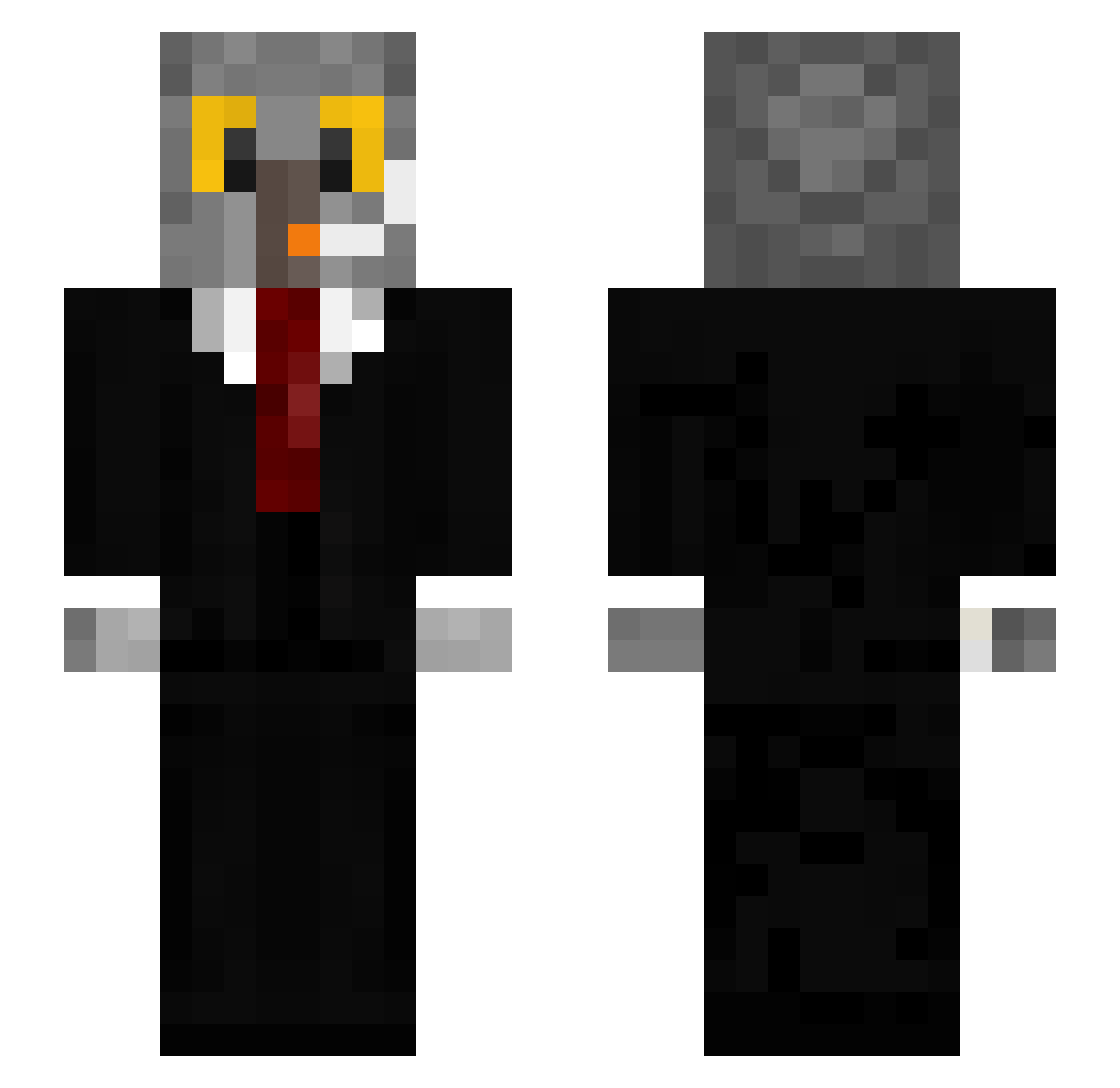 ImDxniel Minecraft skin, front and back view