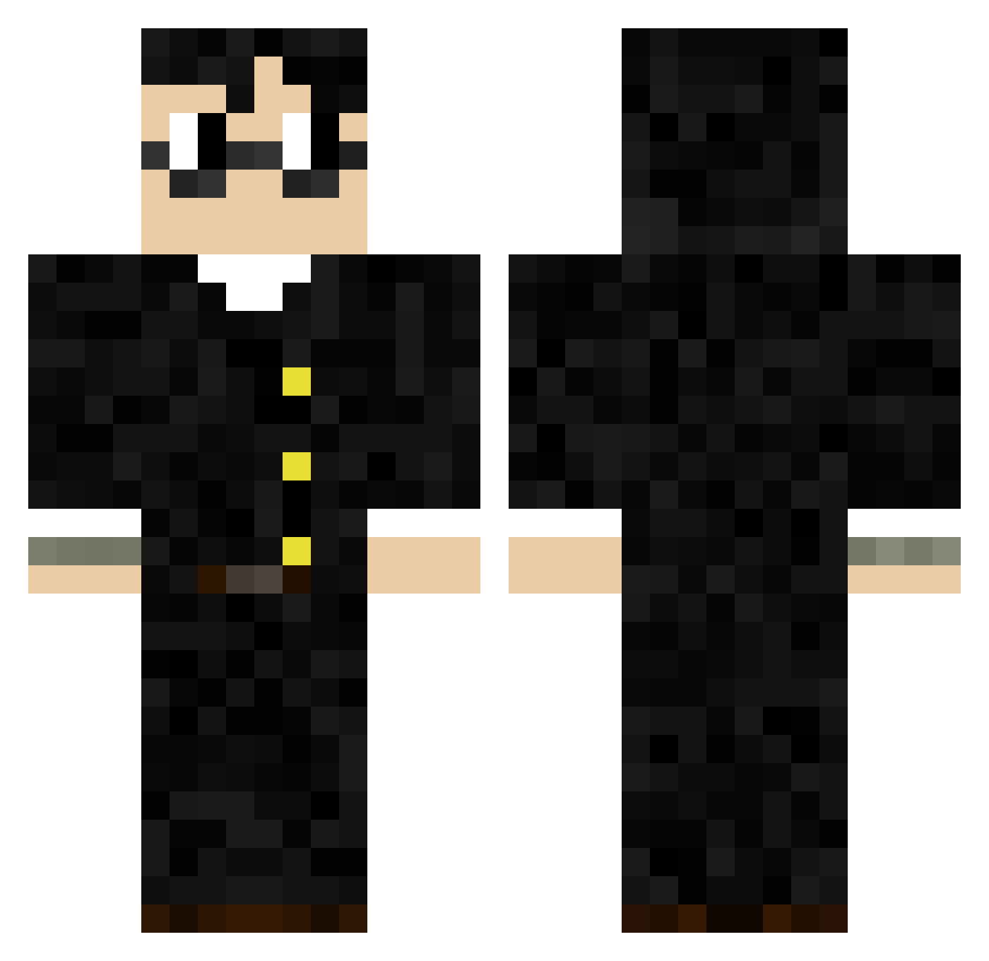Shady249 Minecraft skin, front and back view