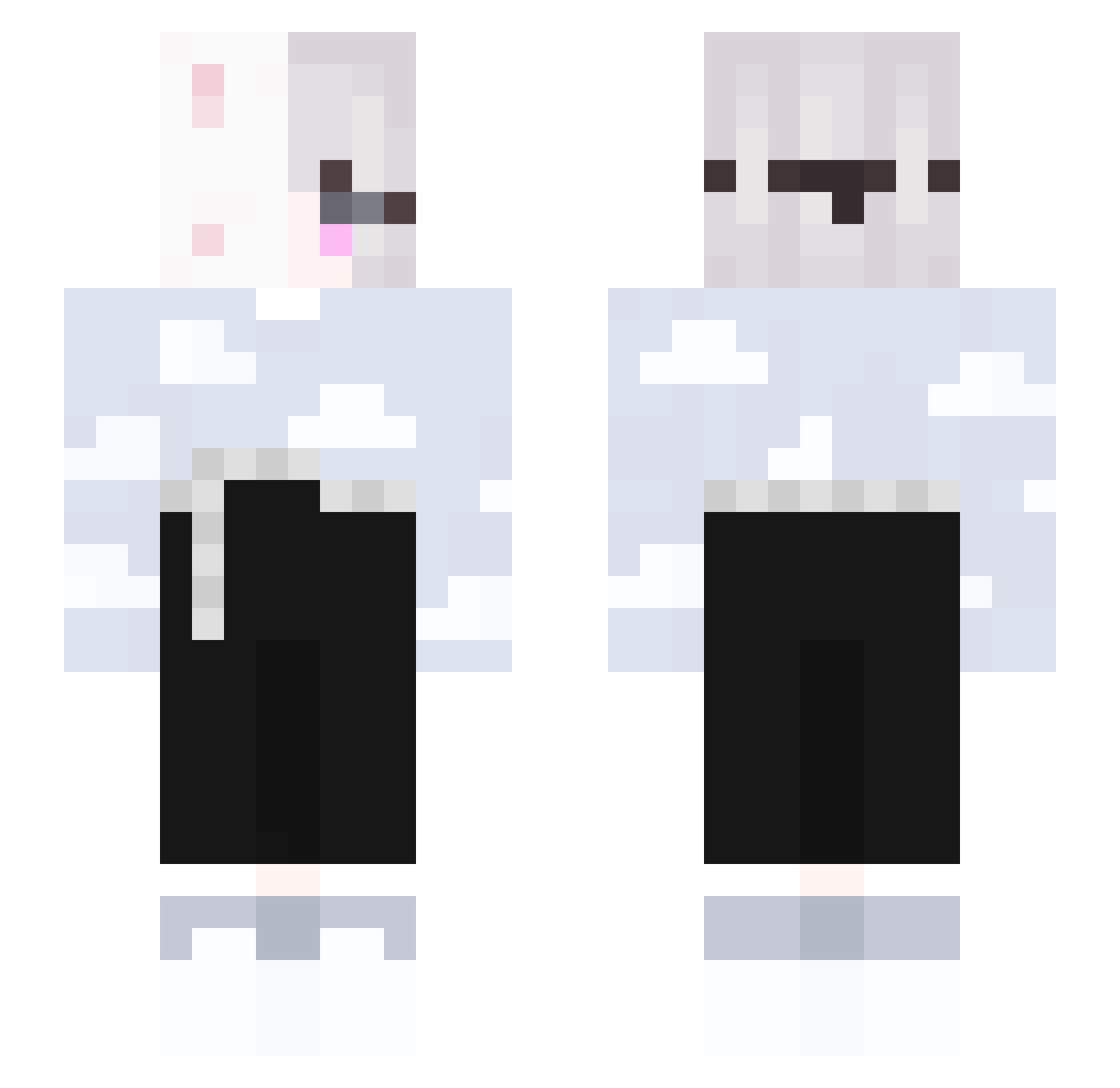 FreeO_oo Minecraft skin, front and back view