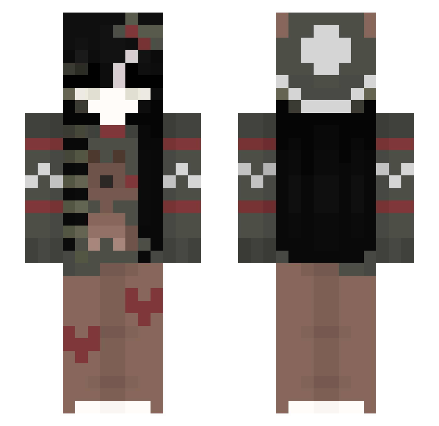 bunrhi Minecraft skin, front and back view