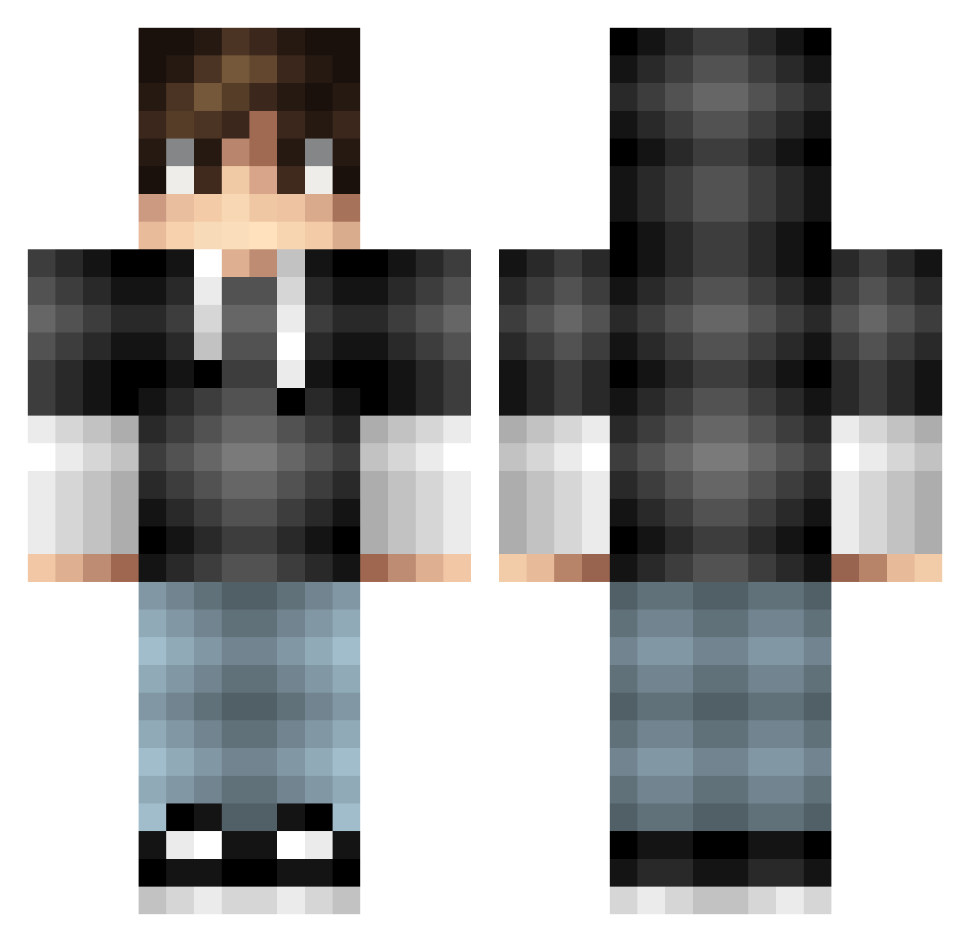 Calamityy Minecraft skin, front and back view