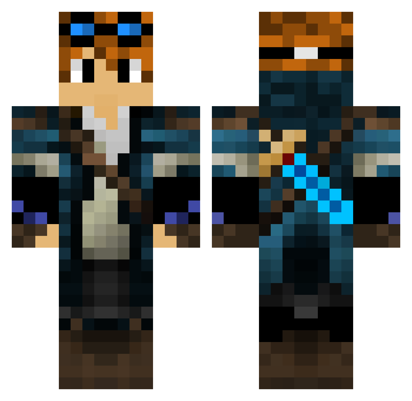 Steverrr Minecraft skin, front and back view