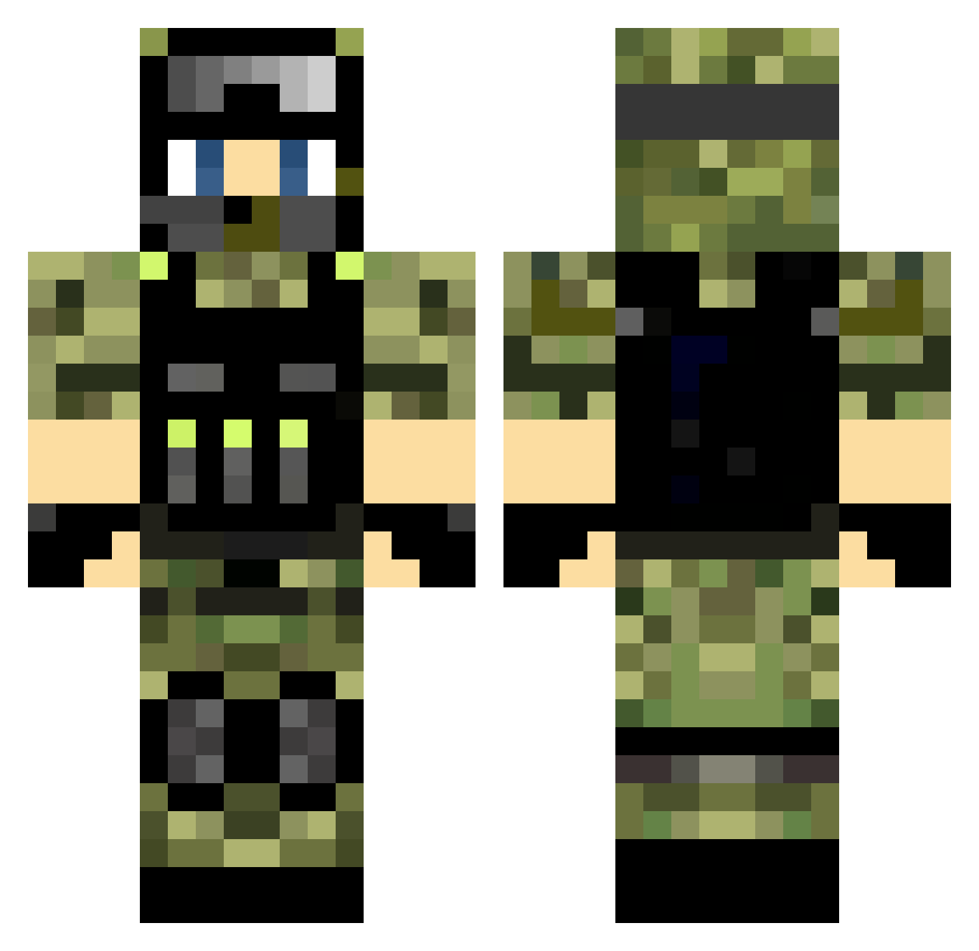CounterGuard Minecraft skin, front and back view