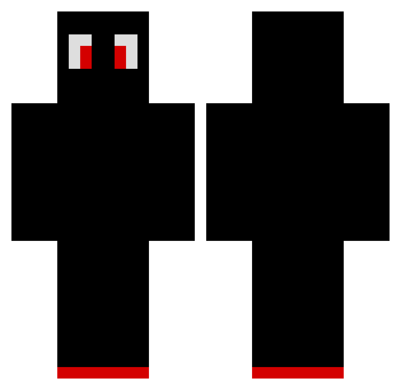 0merrr Minecraft skin, front and back view