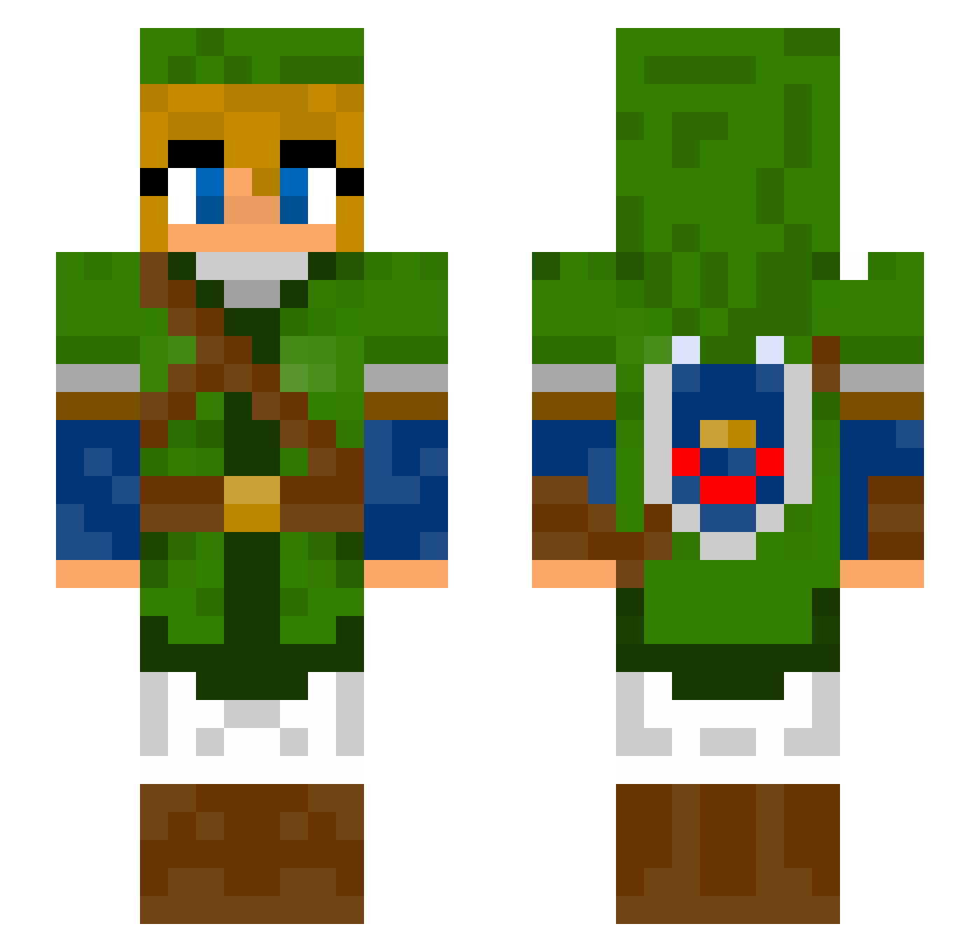 macaleese Minecraft skin, front and back view