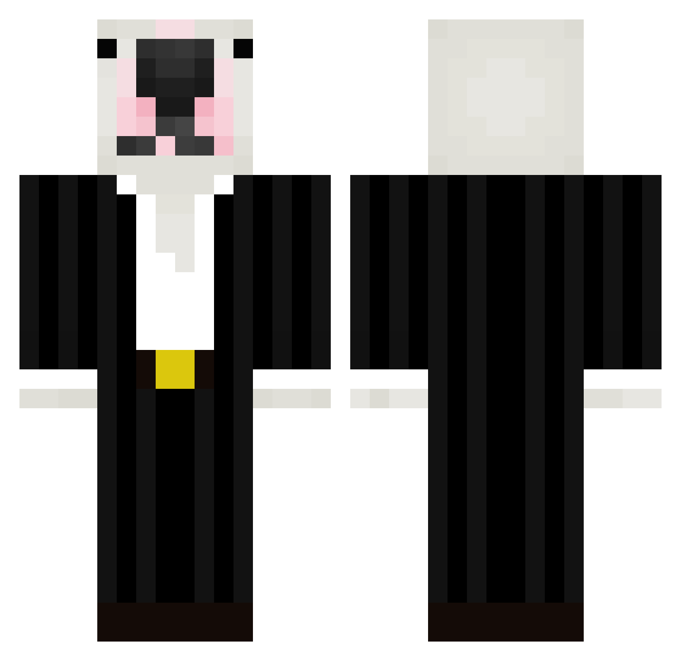 GrayyyMC Minecraft skin, front and back view