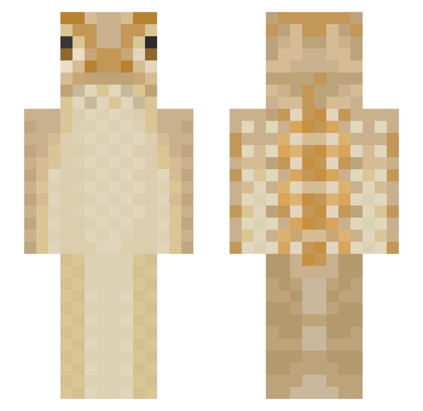 V3X0skywalker Minecraft skin, front and back view