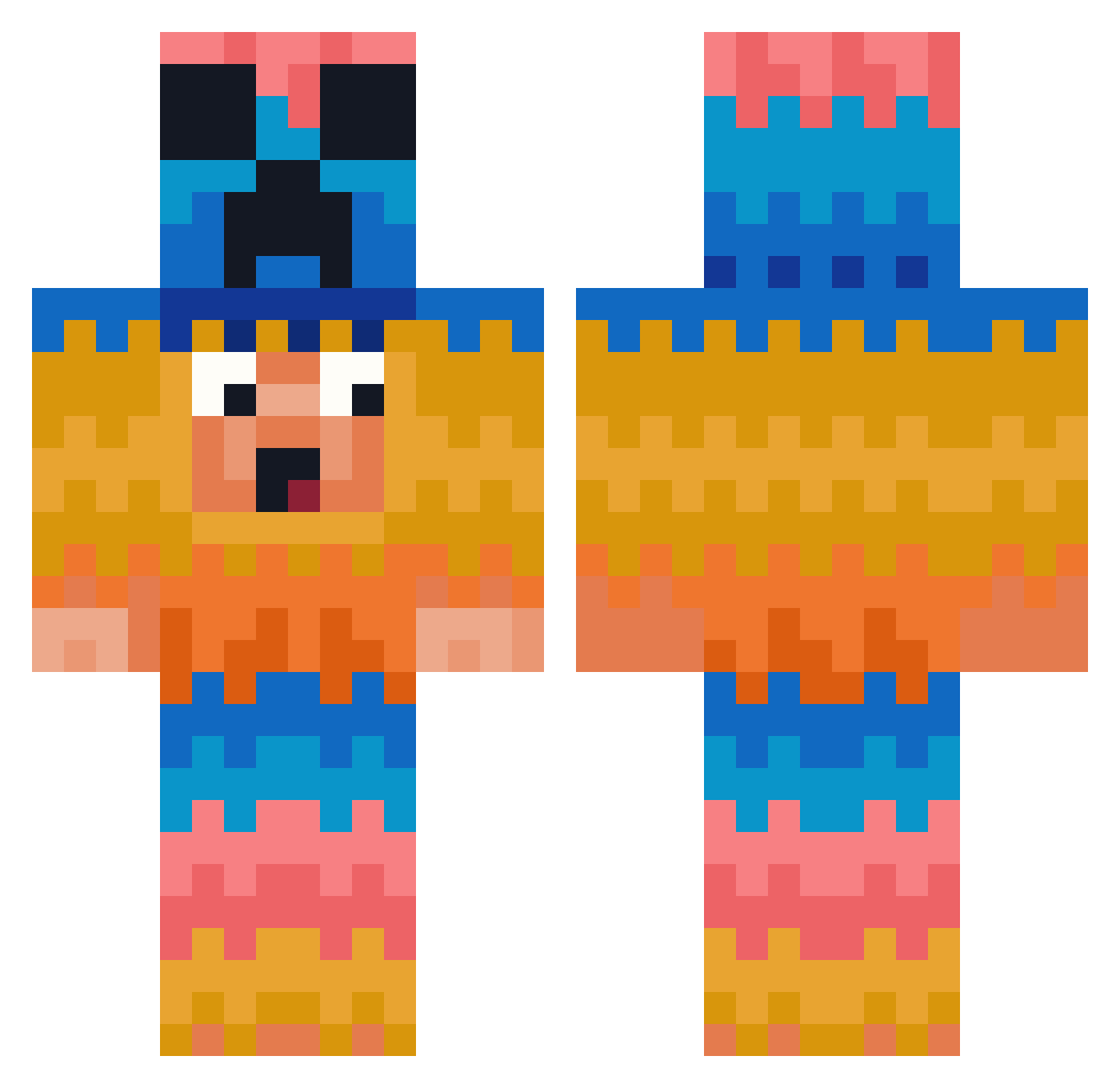 MUHA6691 Minecraft skin, front and back view