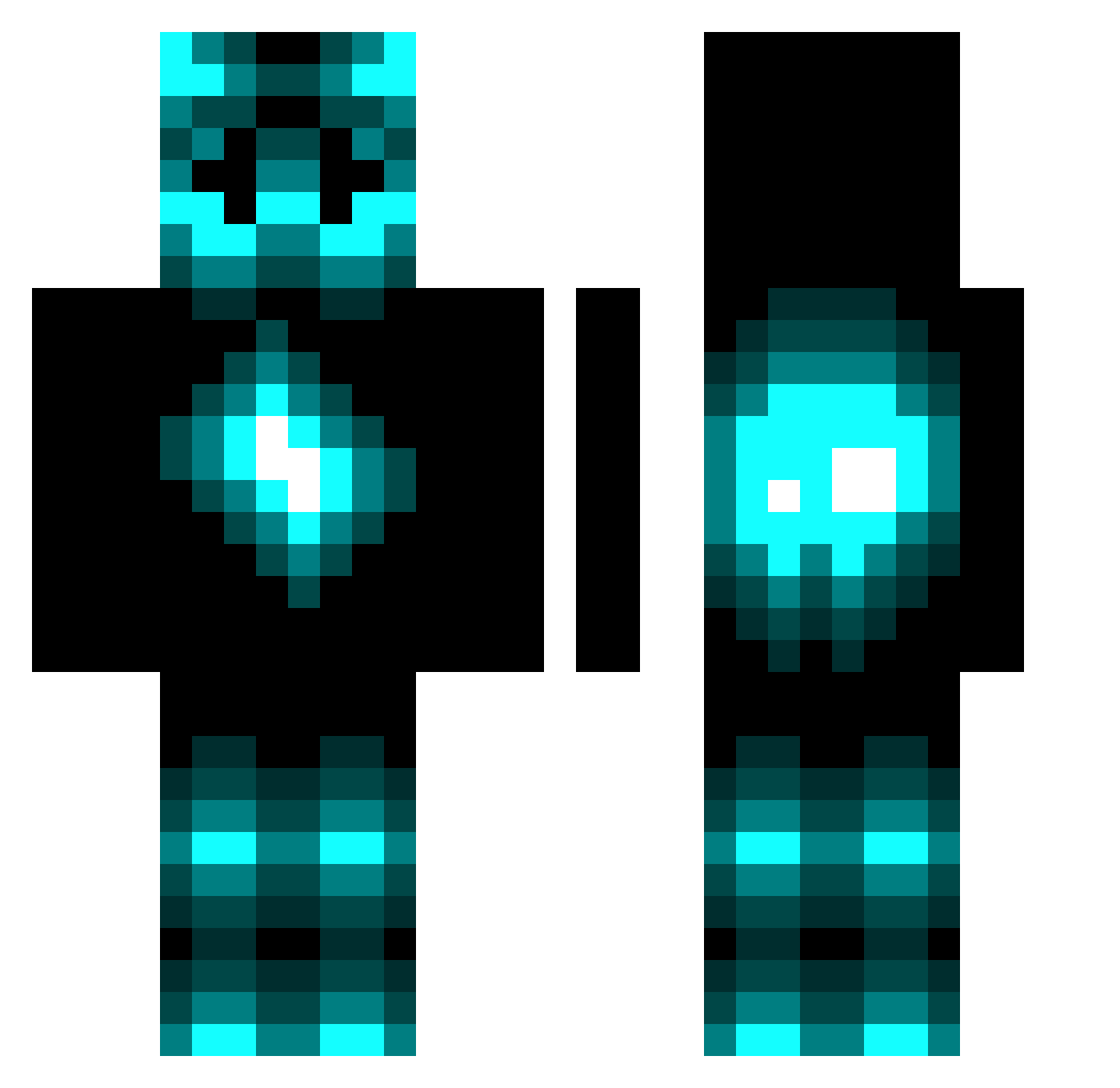 KrakenX2 Minecraft skin, front and back view
