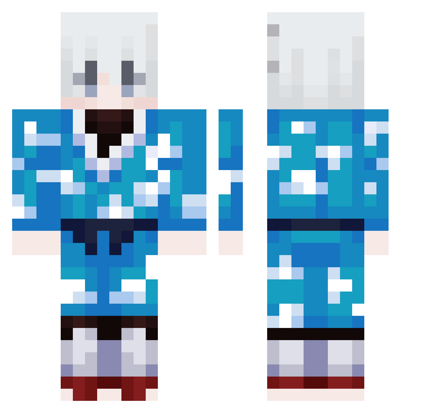 ouistitiman Minecraft skin, front and back view