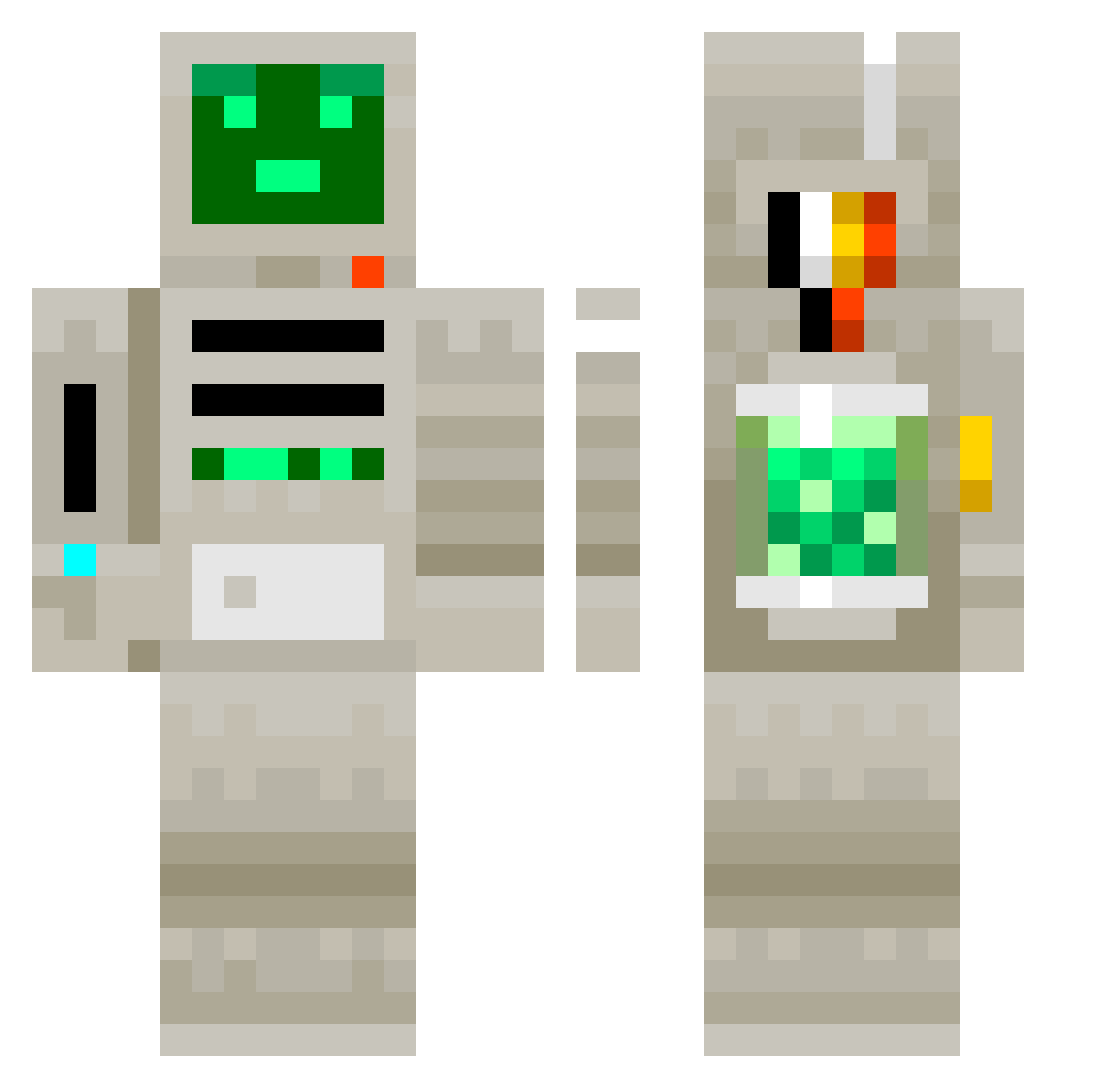 Hastraa Minecraft skin, front and back view