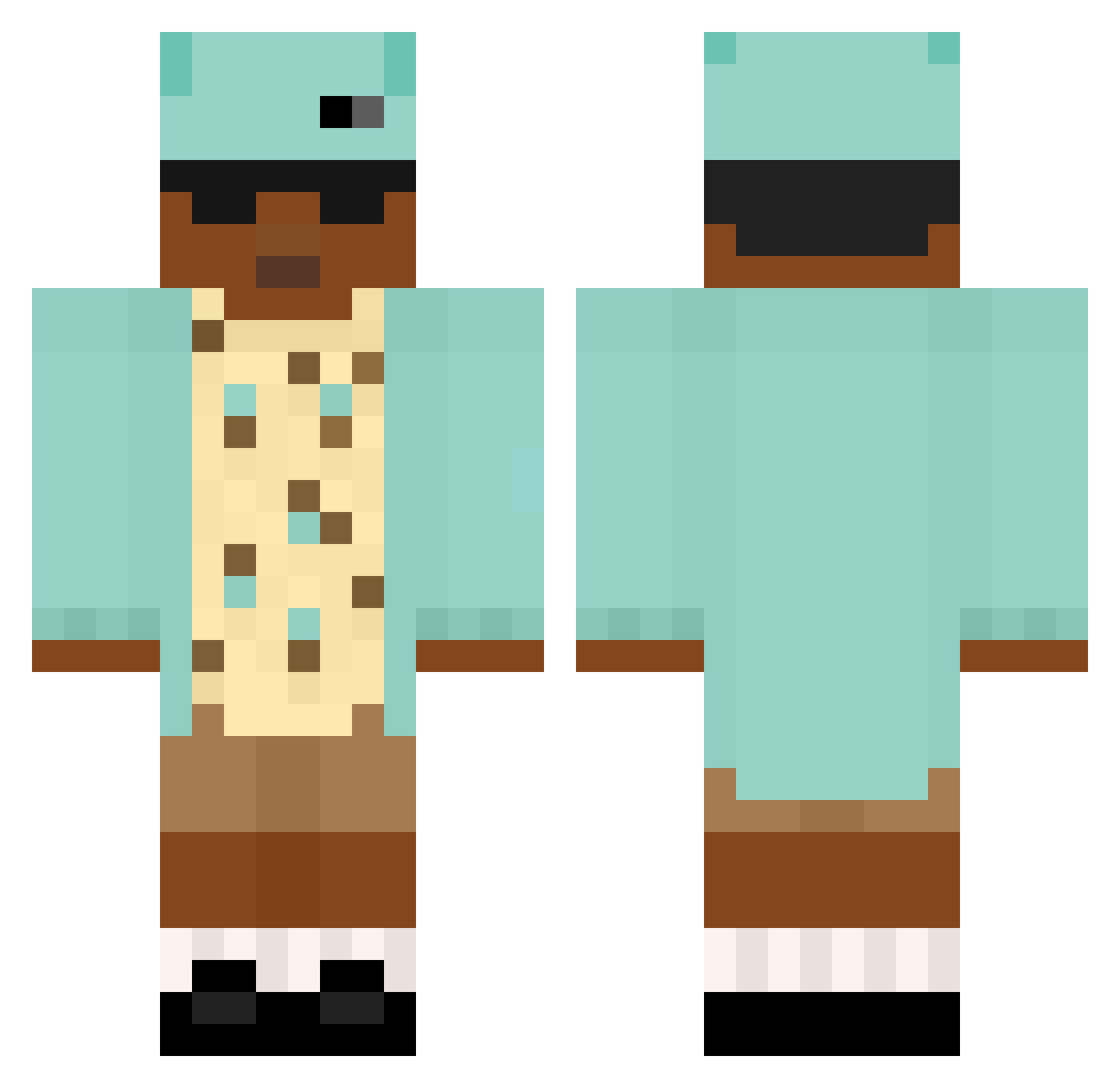 GioCella Minecraft skin, front and back view