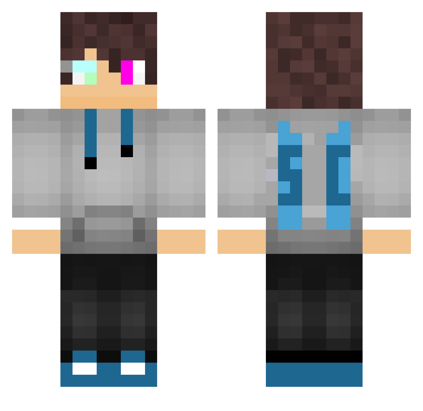 Cichosza Minecraft skin, front and back view